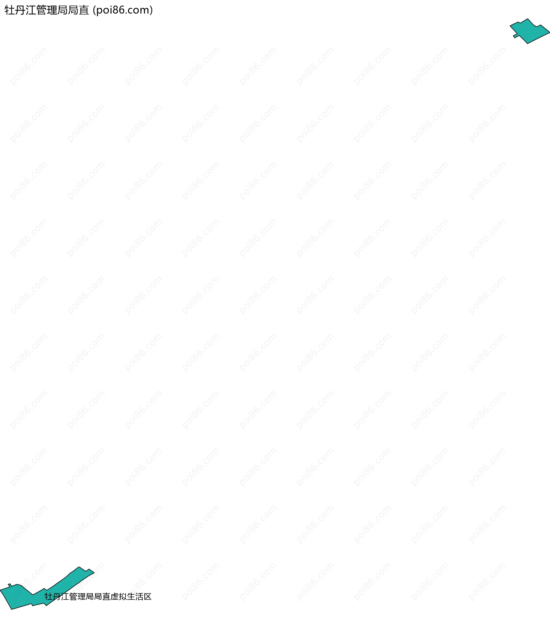 牡丹江管理局局直边界地图(五级行政区划)