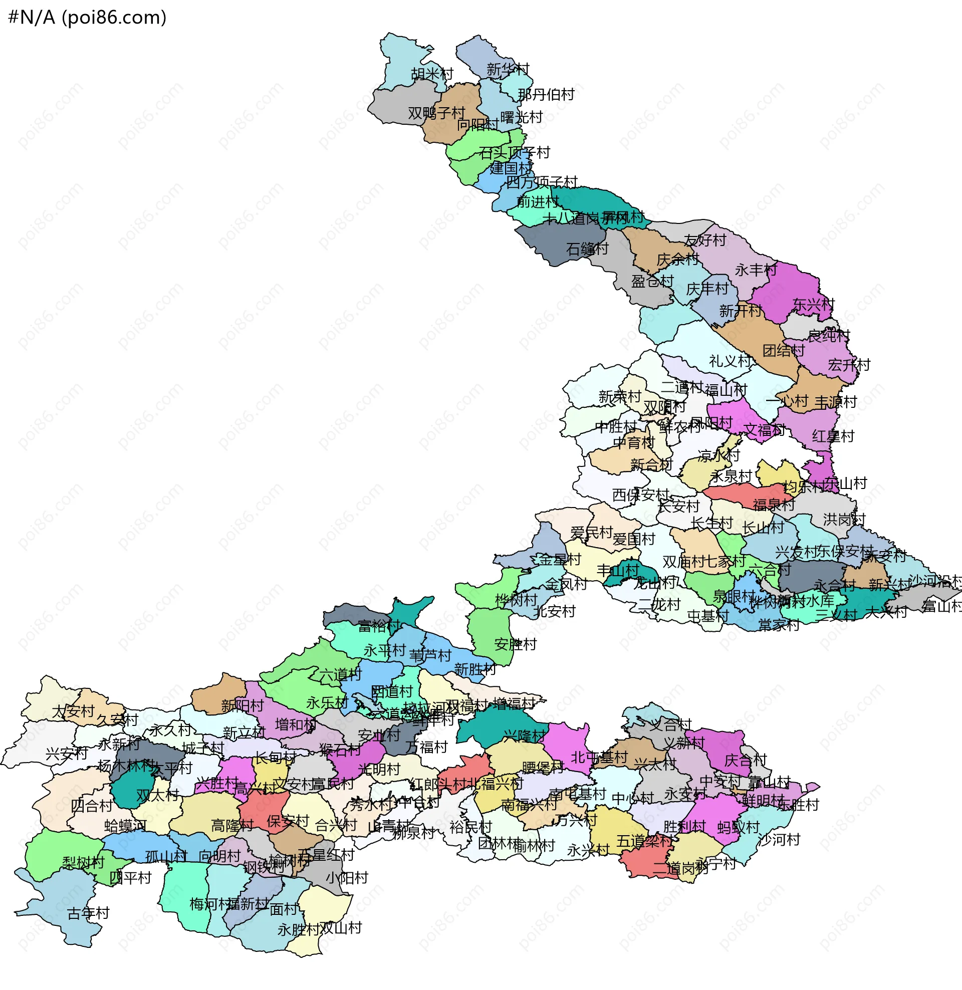 #N/A边界地图(五级行政区划)