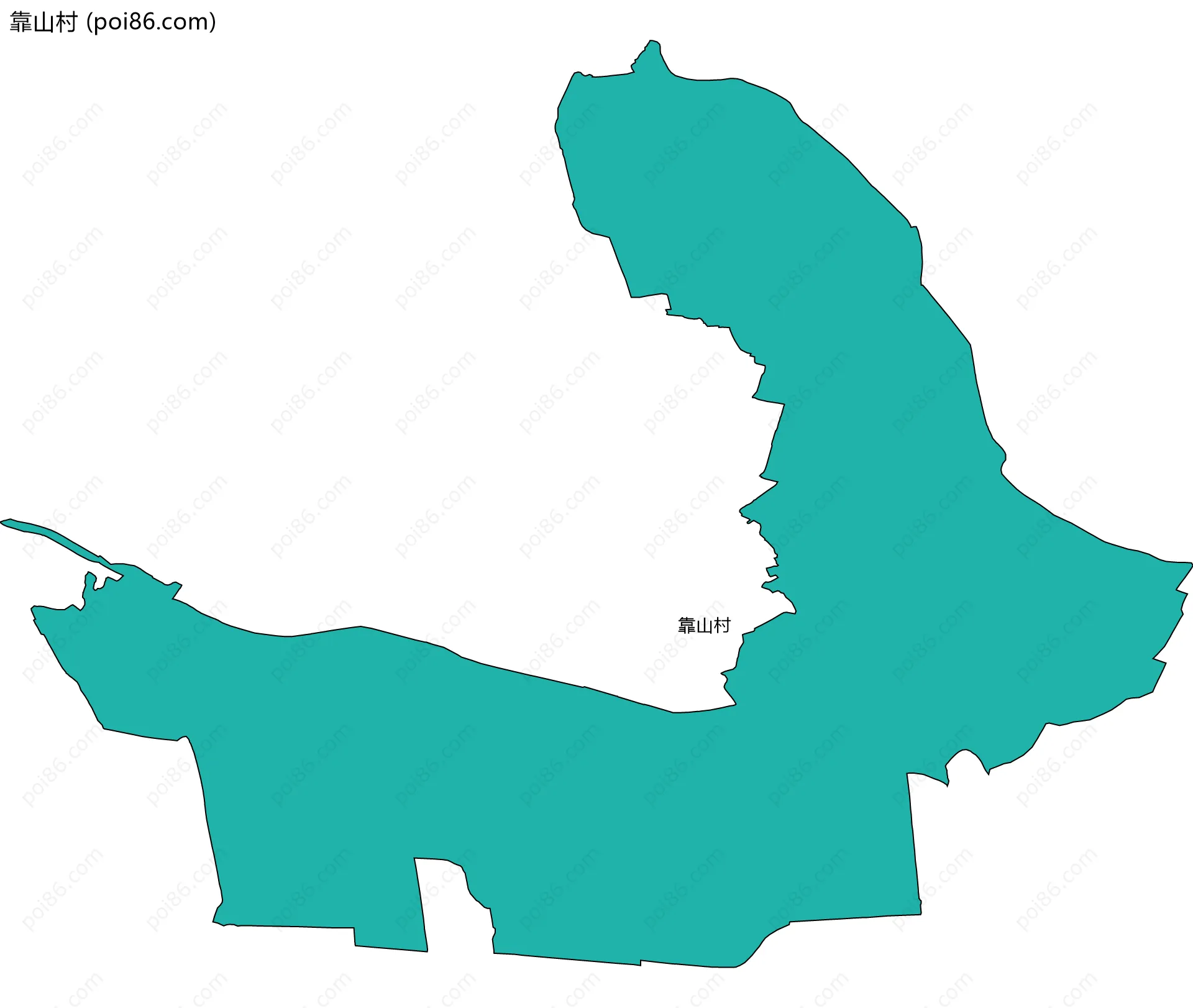 靠山村边界地图