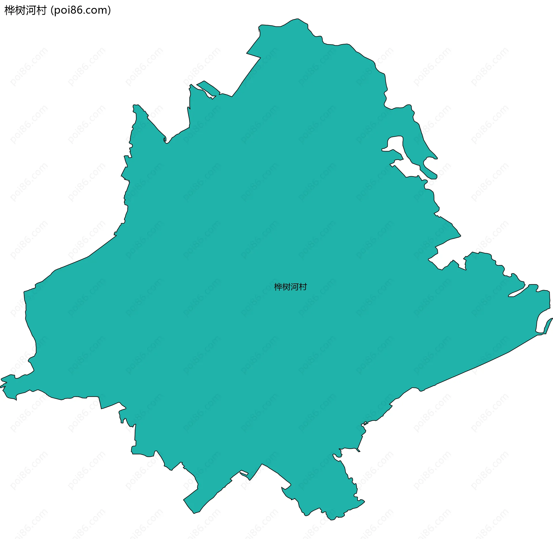 桦树河村边界地图