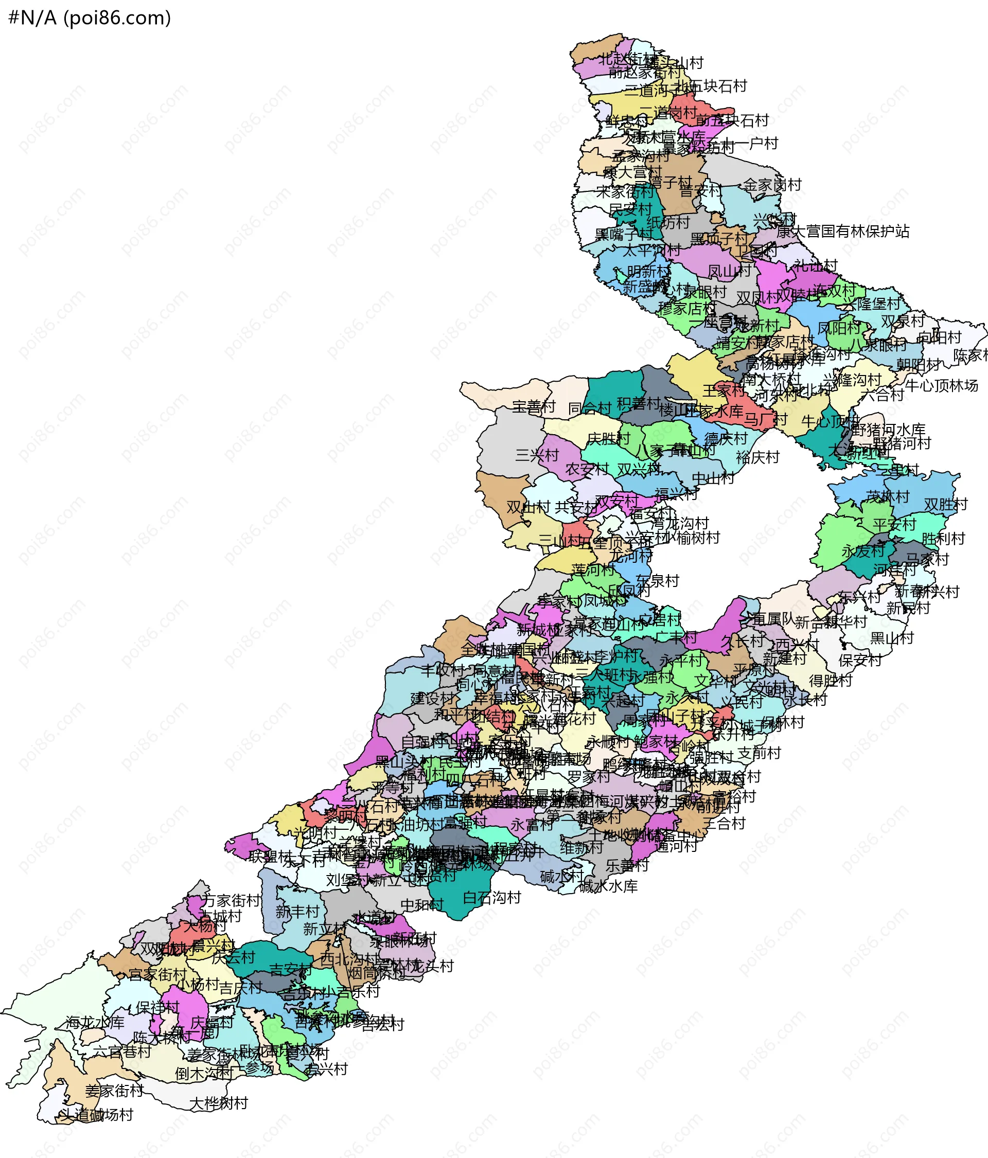 #N/A边界地图(五级行政区划)