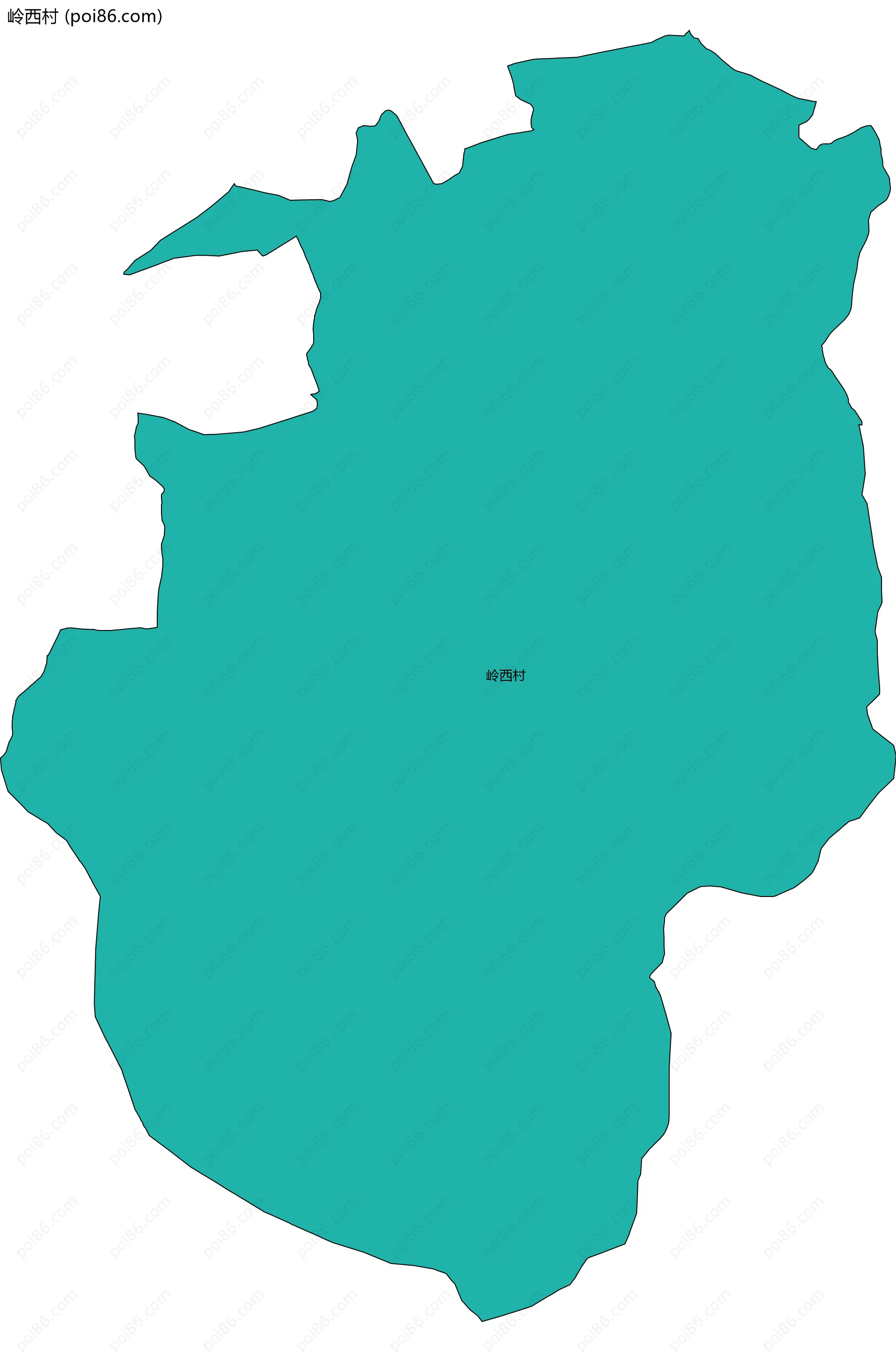 岭西村边界地图