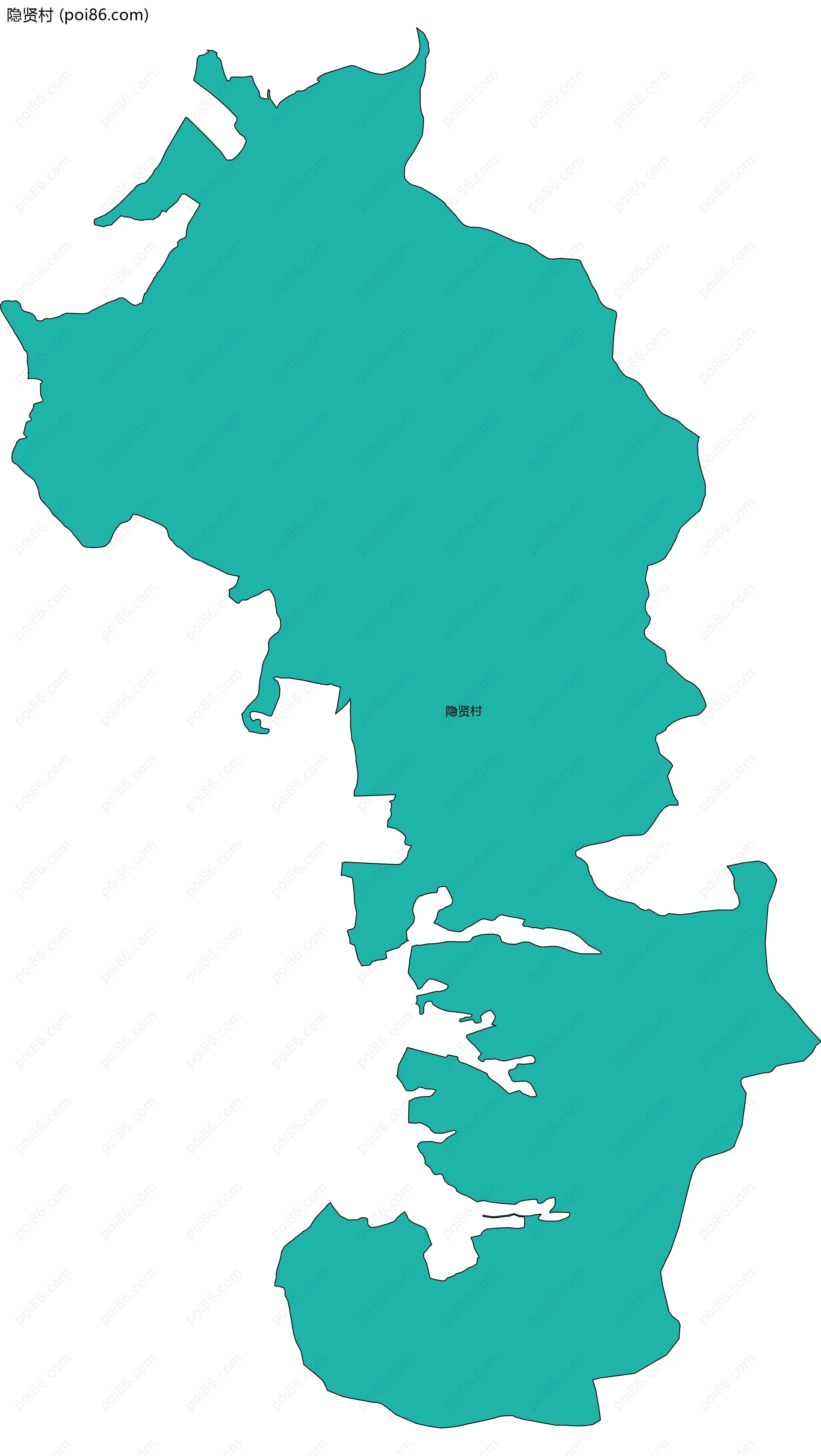 隐贤村边界地图