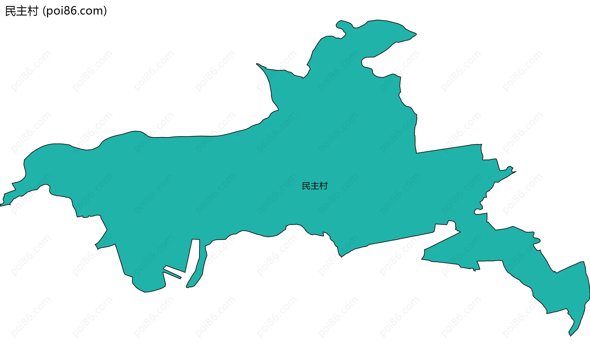 民主村边界地图
