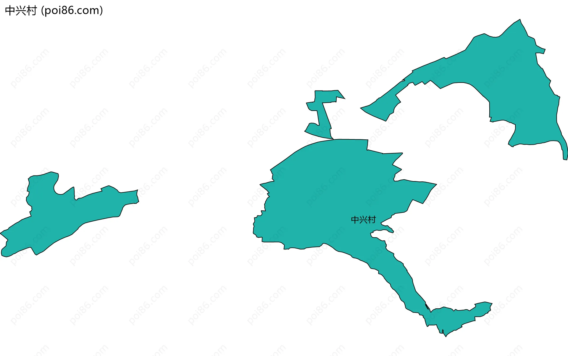 中兴村边界地图