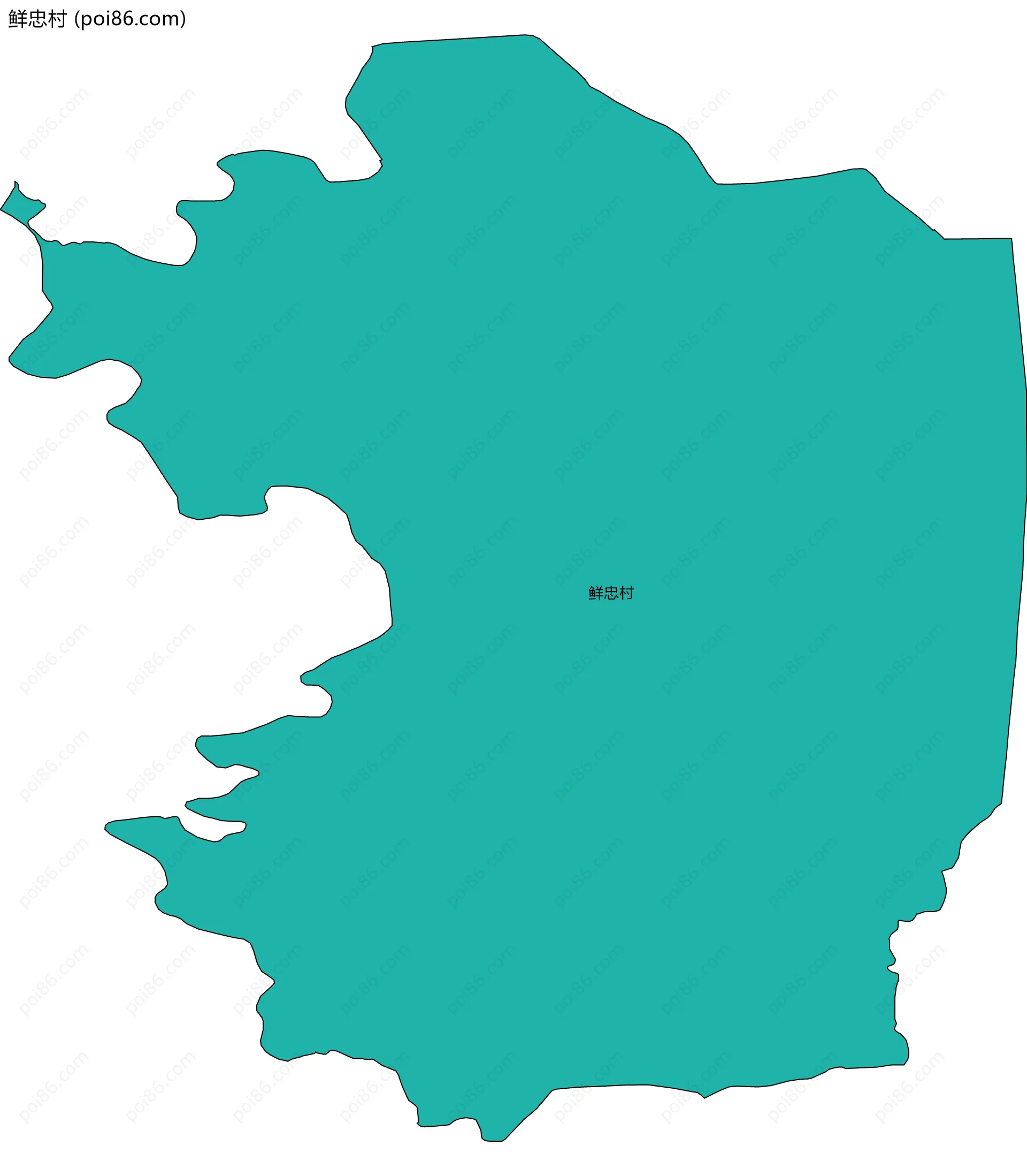 鲜忠村边界地图