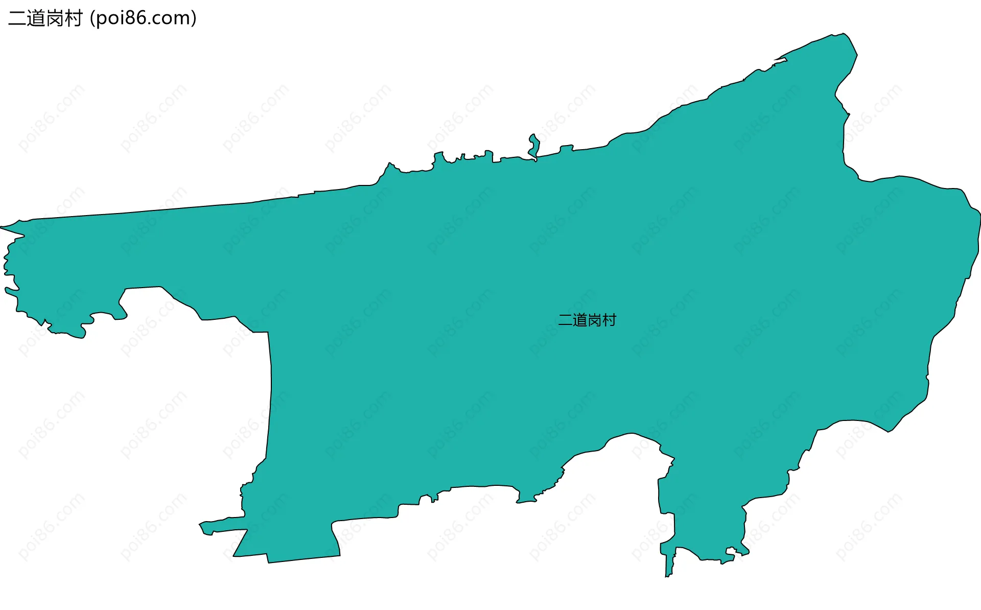 二道岗村边界地图