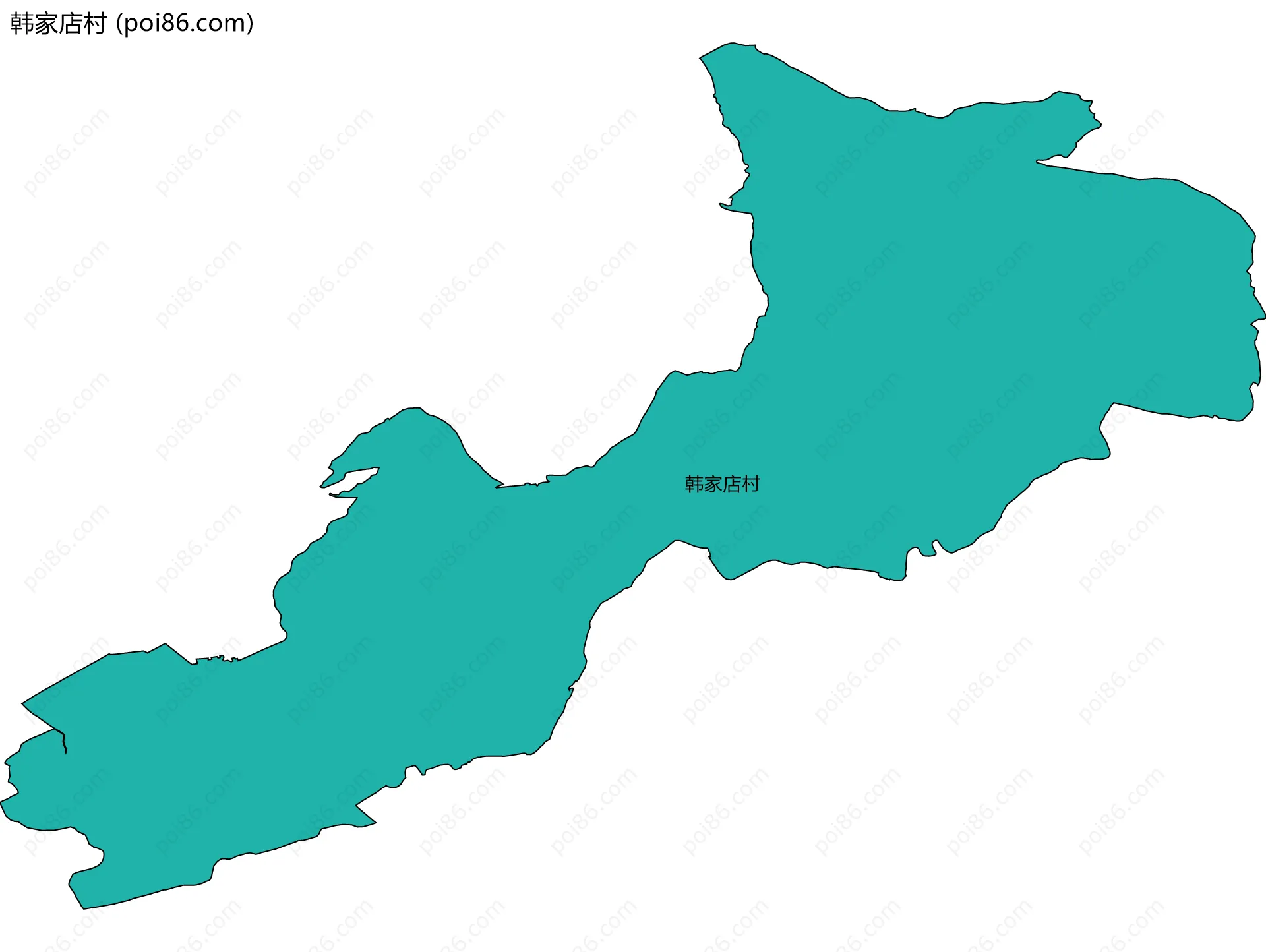 韩家店村边界地图