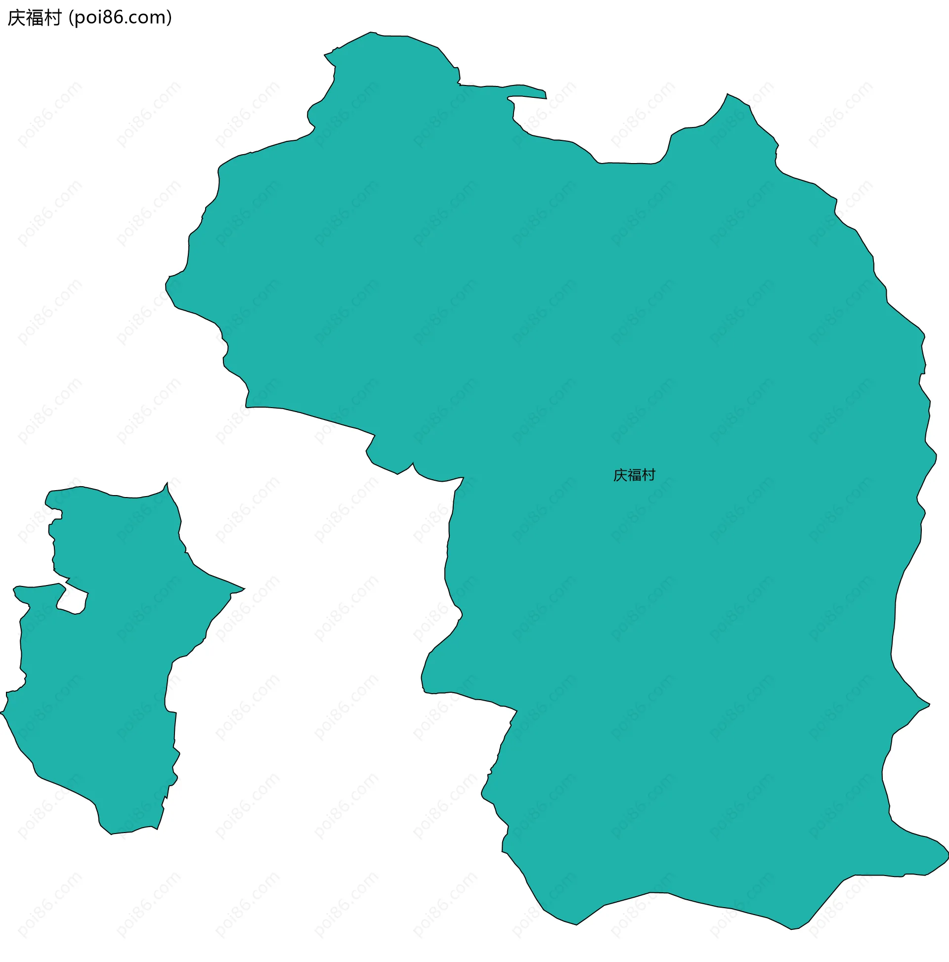 庆福村边界地图