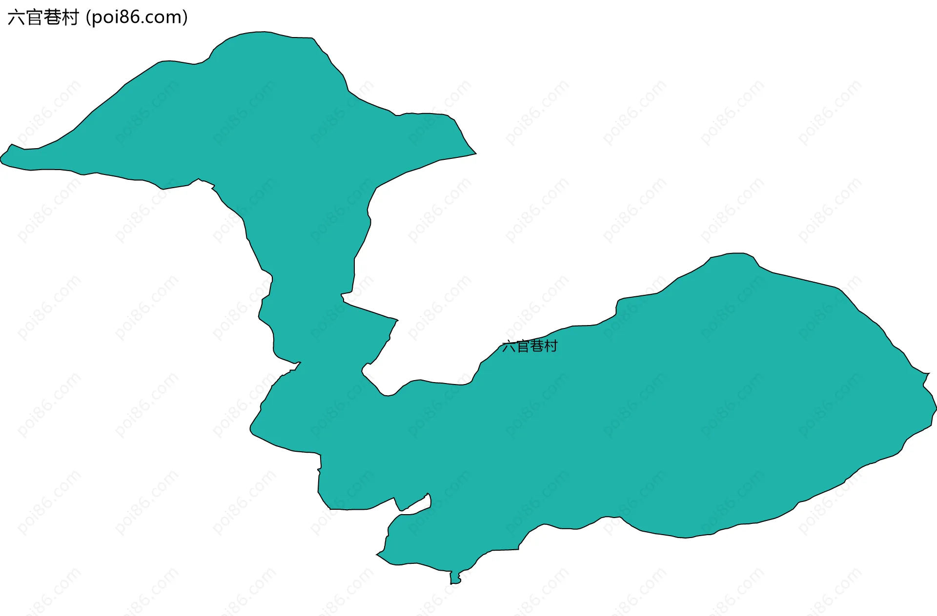 六官巷村边界地图