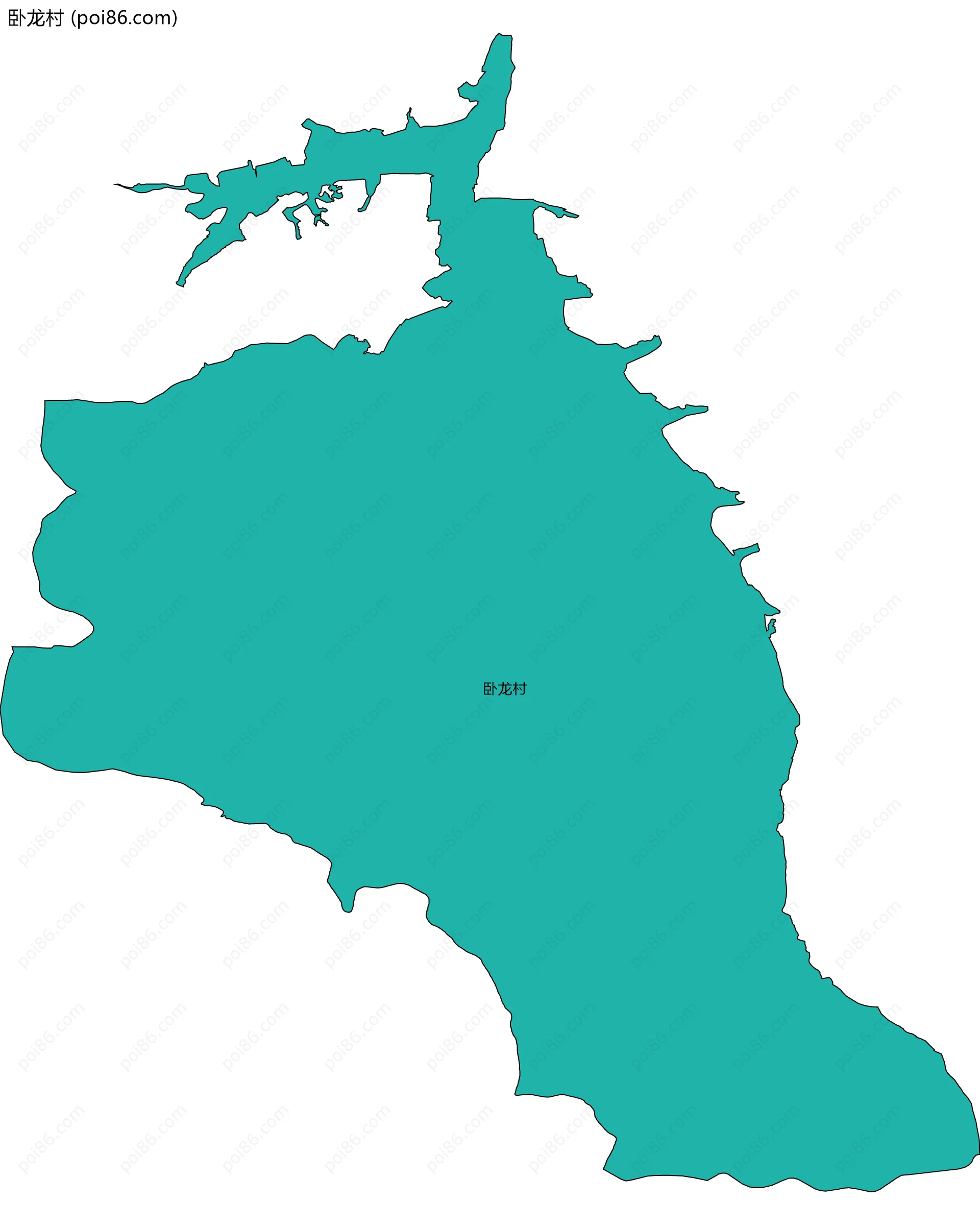 卧龙村边界地图