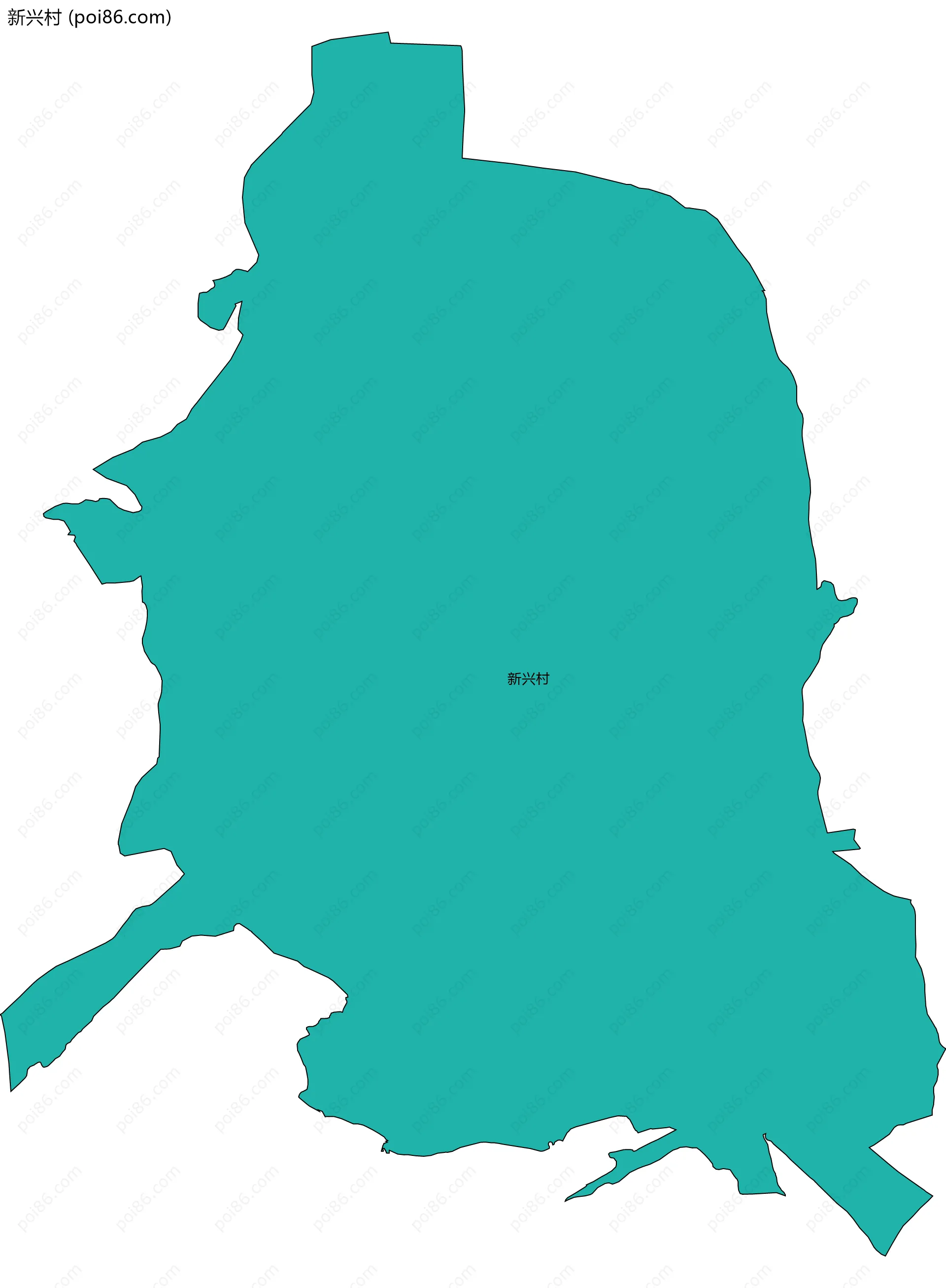 新兴村边界地图