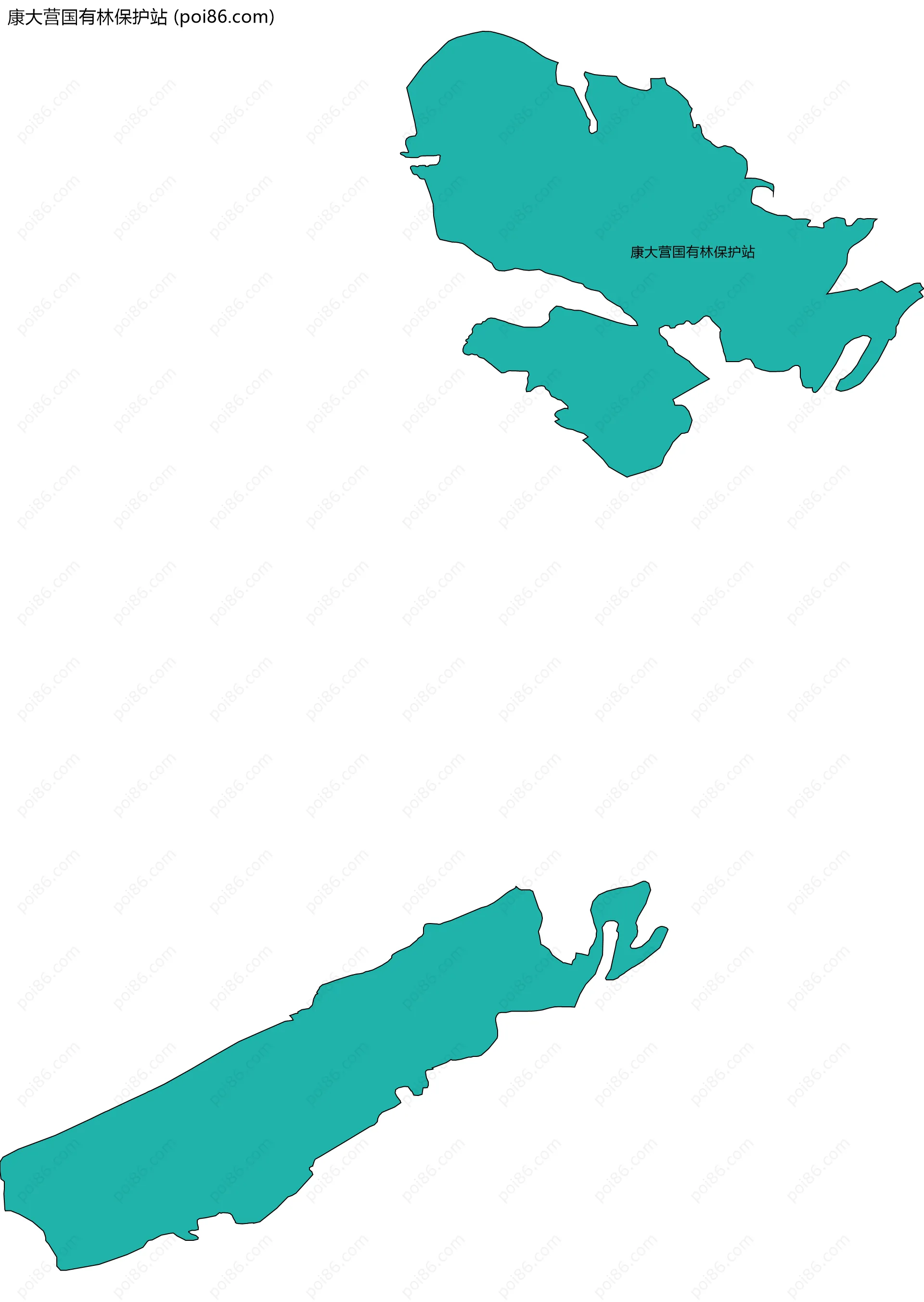 康大营国有林保护站边界地图