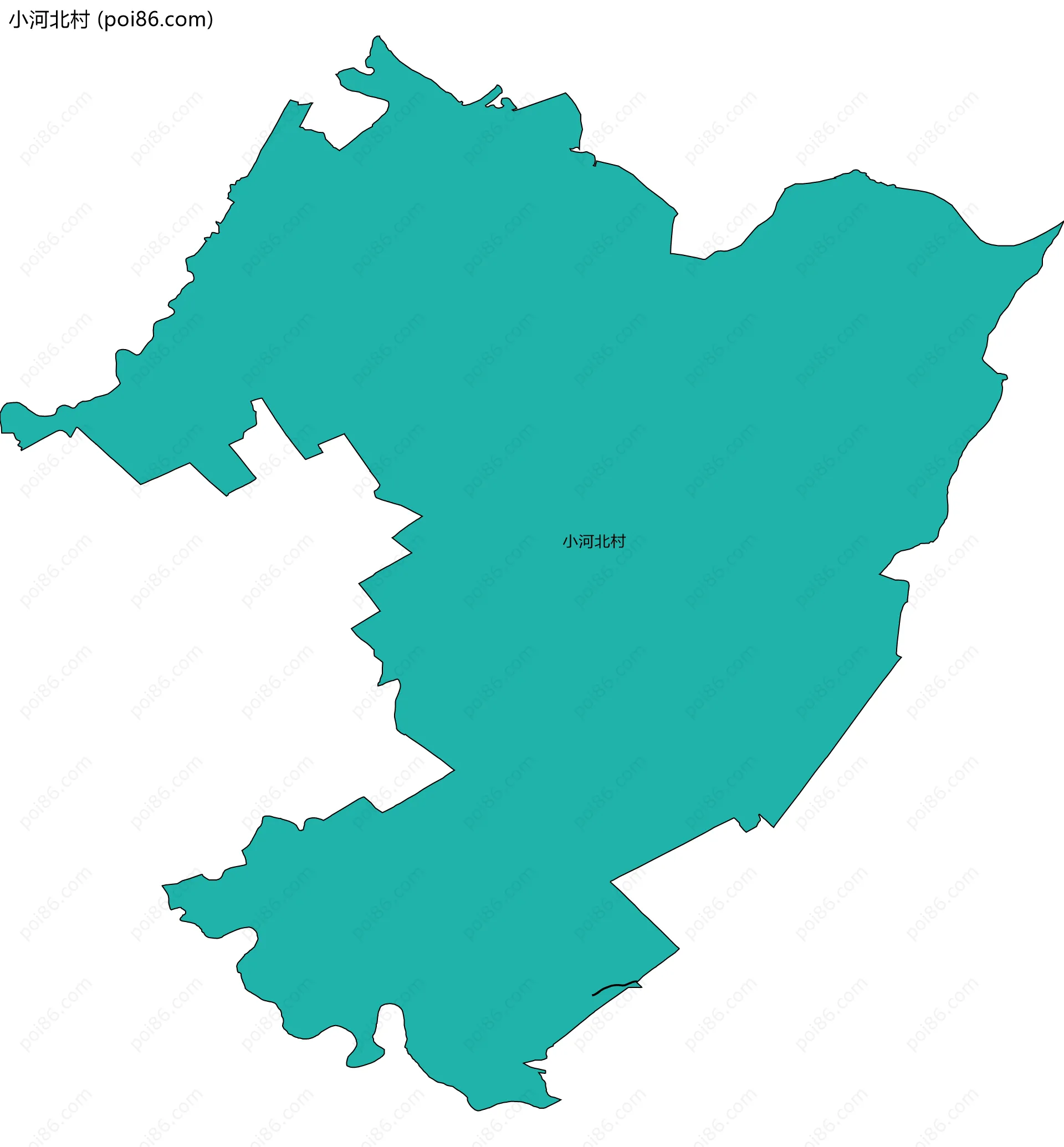 小河北村边界地图