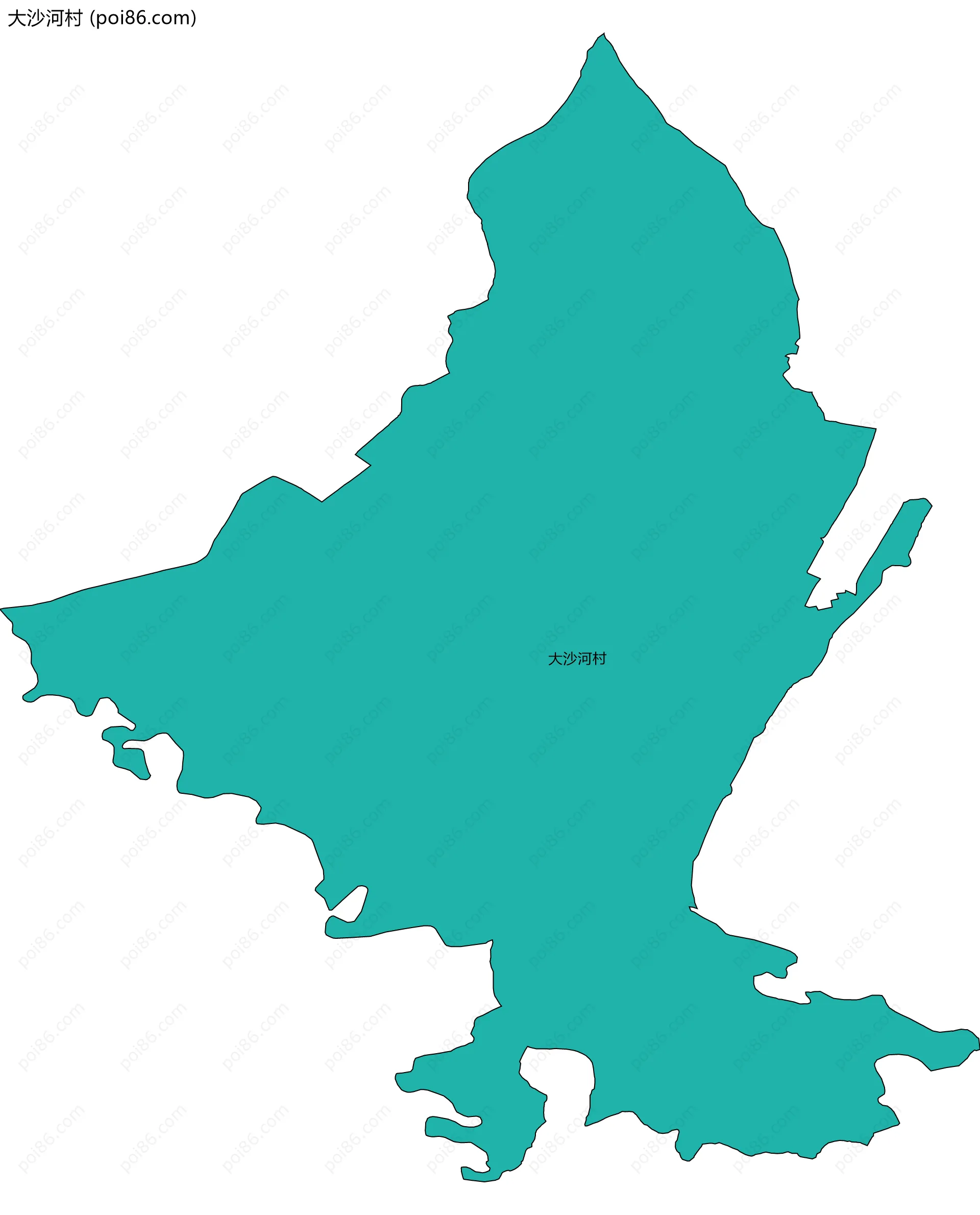 大沙河村边界地图