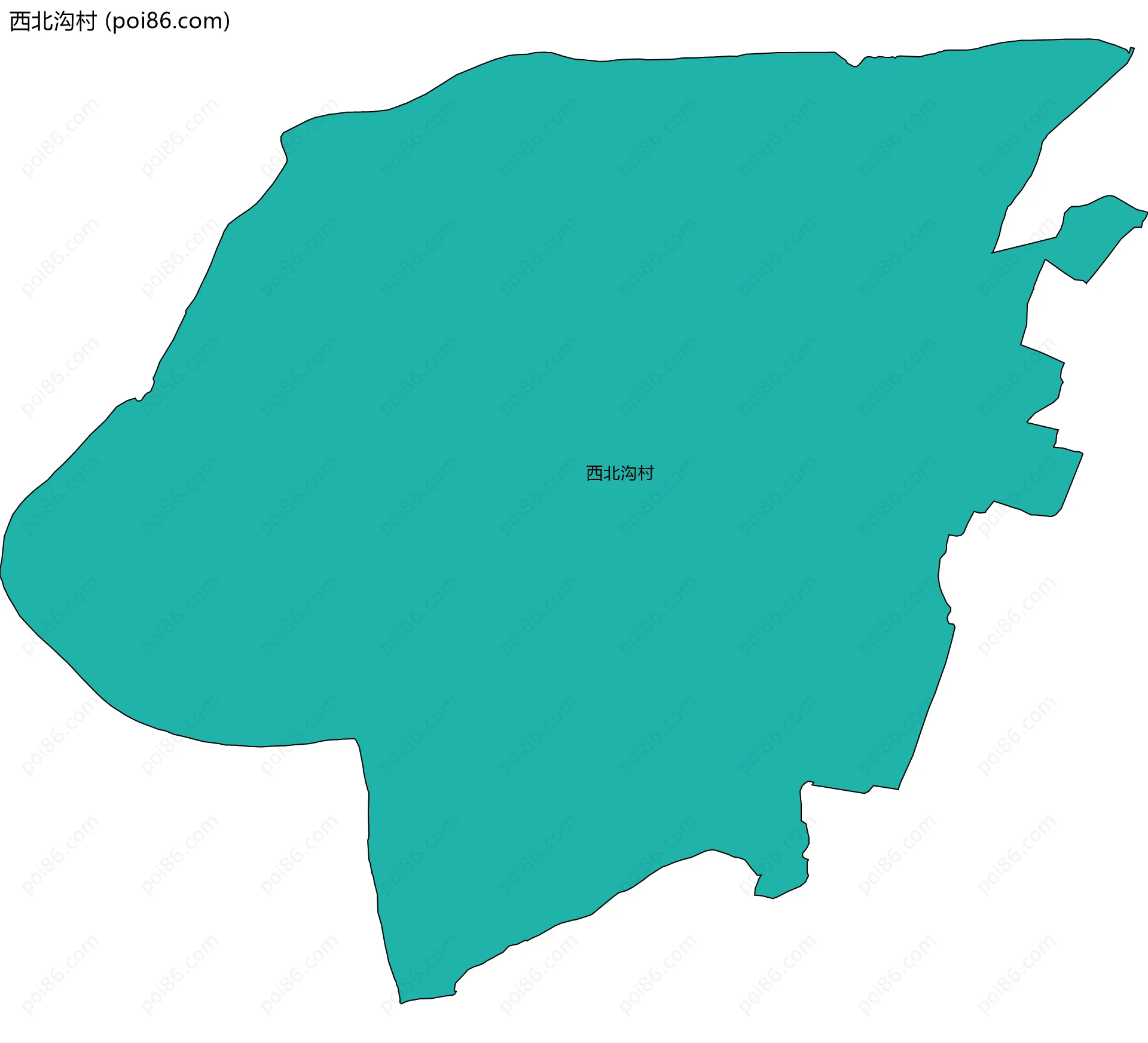 西北沟村边界地图
