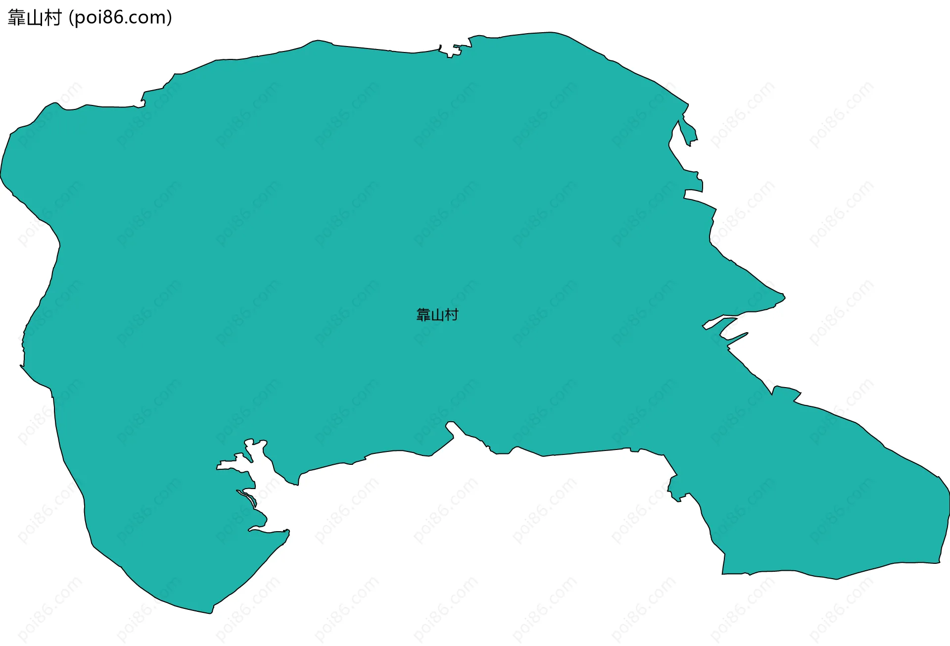 靠山村边界地图