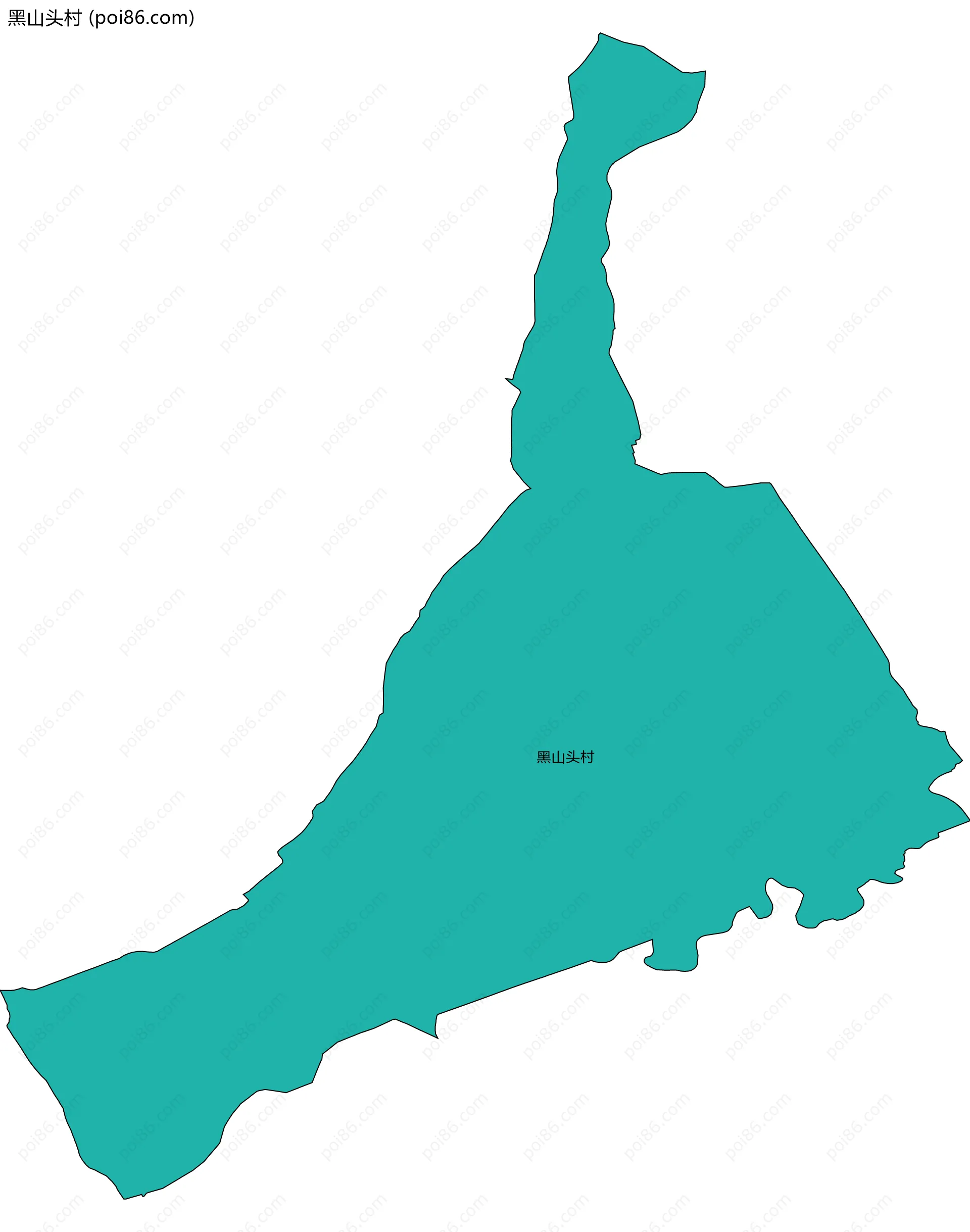 黑山头村边界地图