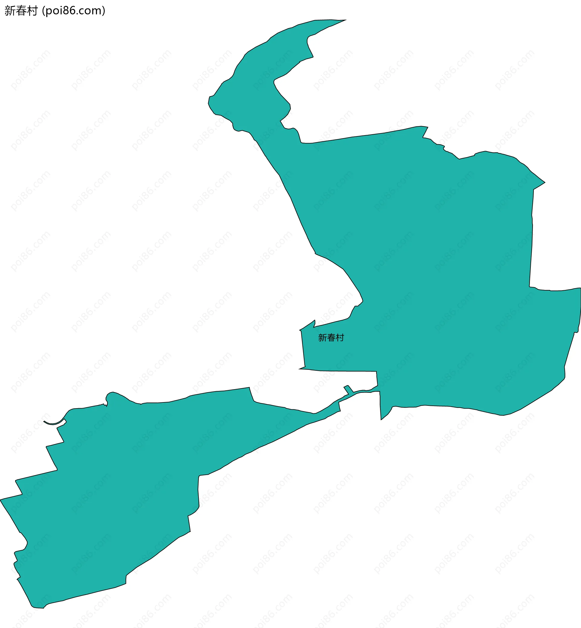 新春村边界地图