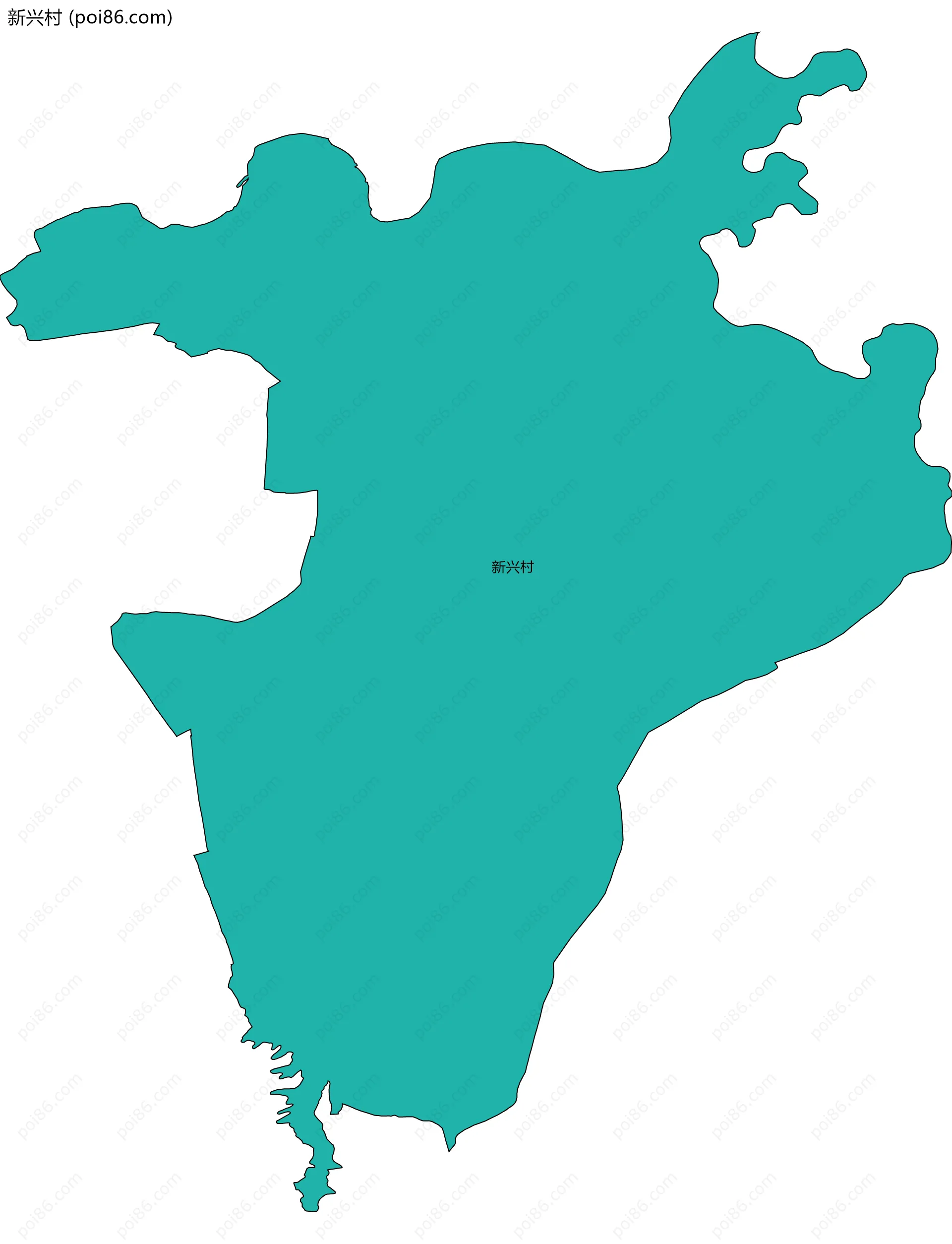 新兴村边界地图