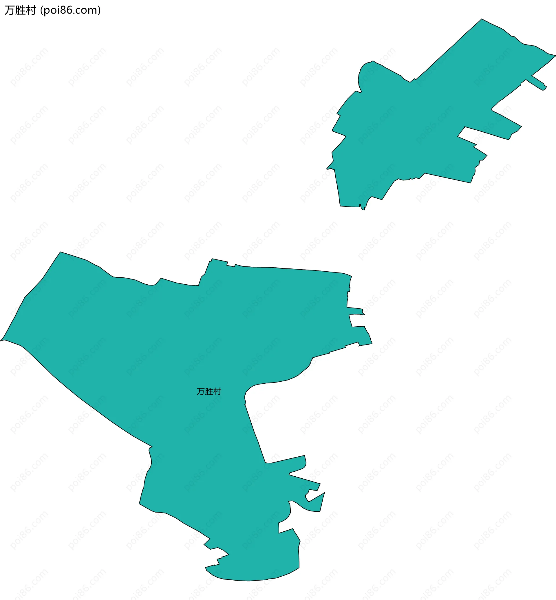 万胜村边界地图