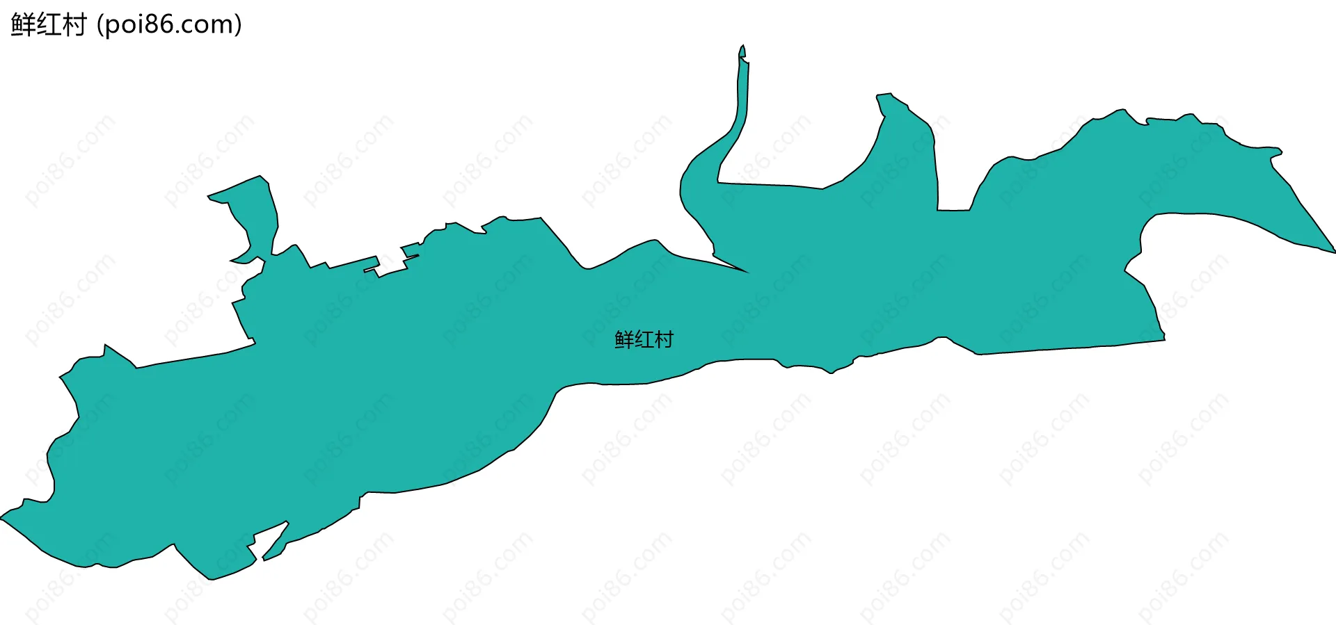 鲜红村边界地图