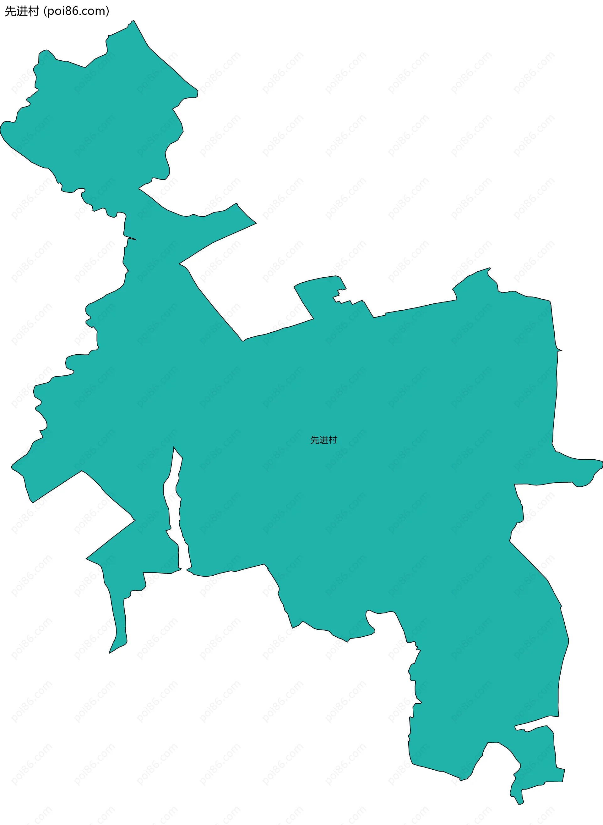 先进村边界地图
