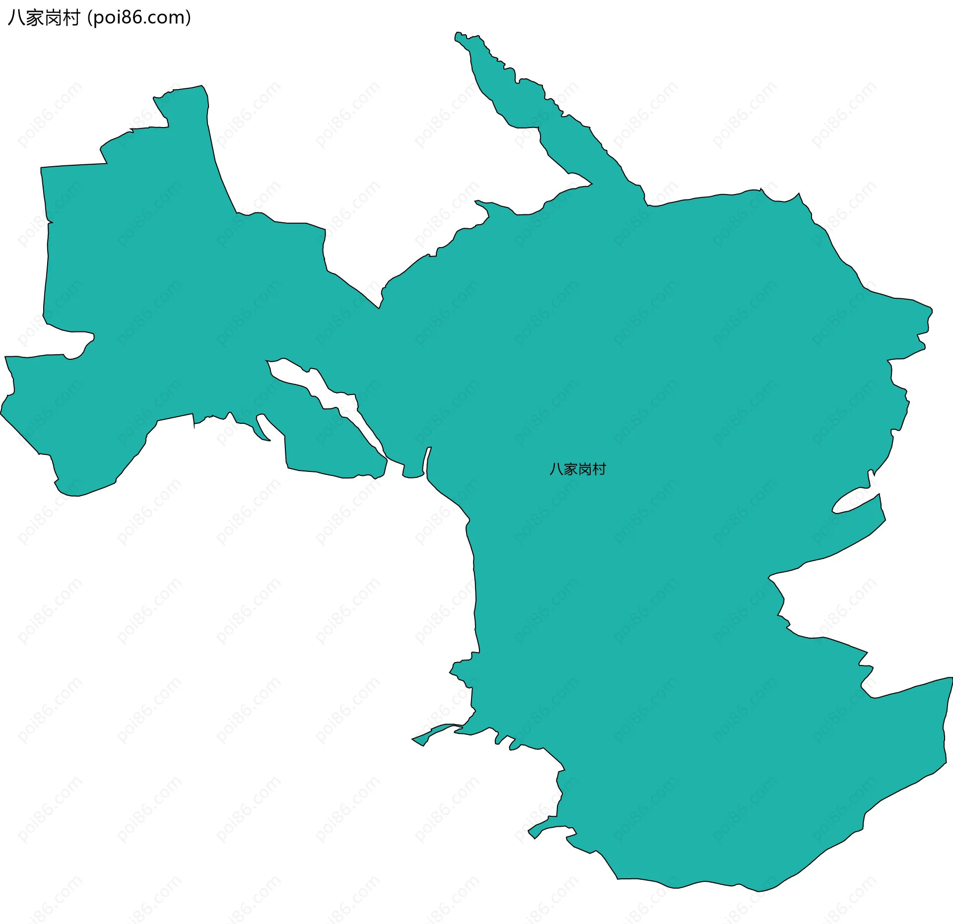 八家岗村边界地图