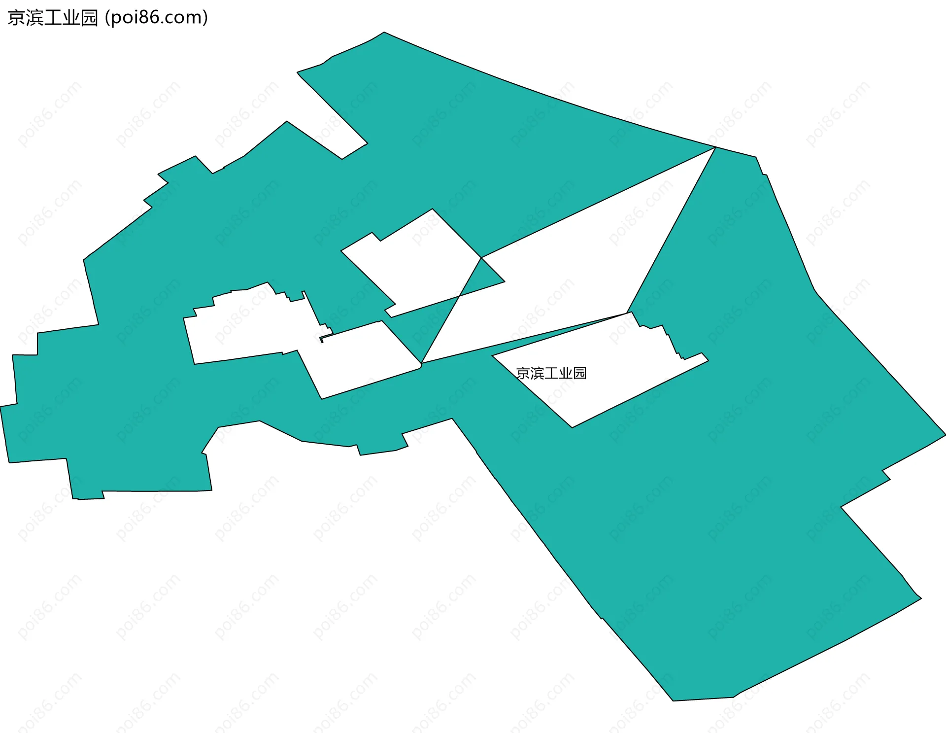 京滨工业园边界地图(五级行政区划)