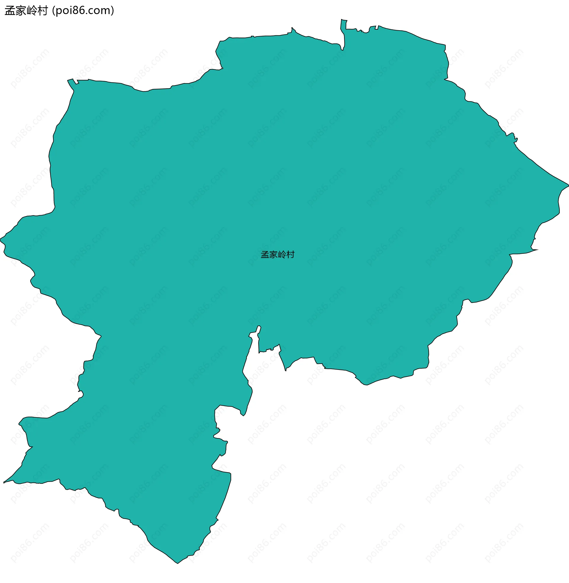孟家岭村边界地图