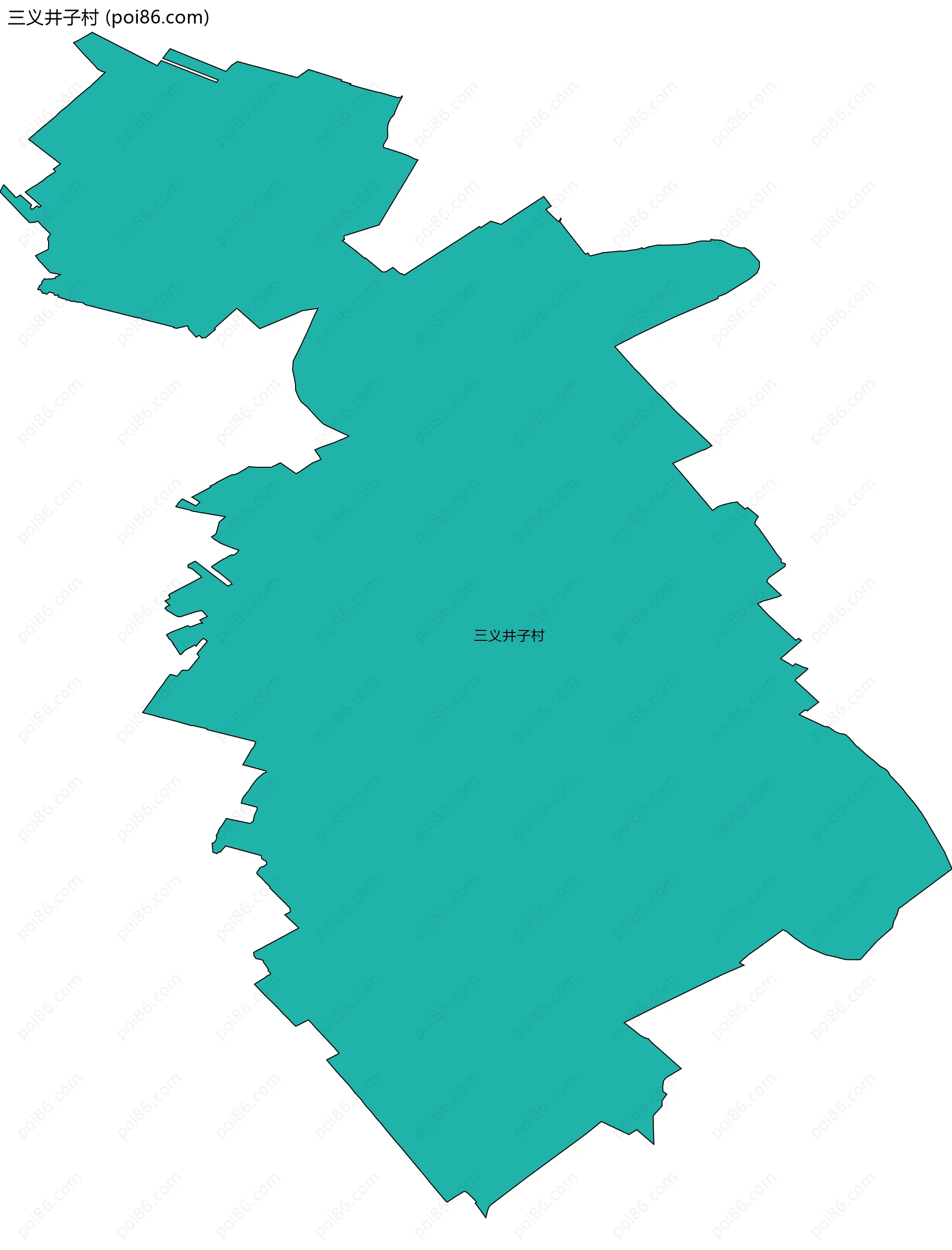 三义井子村边界地图