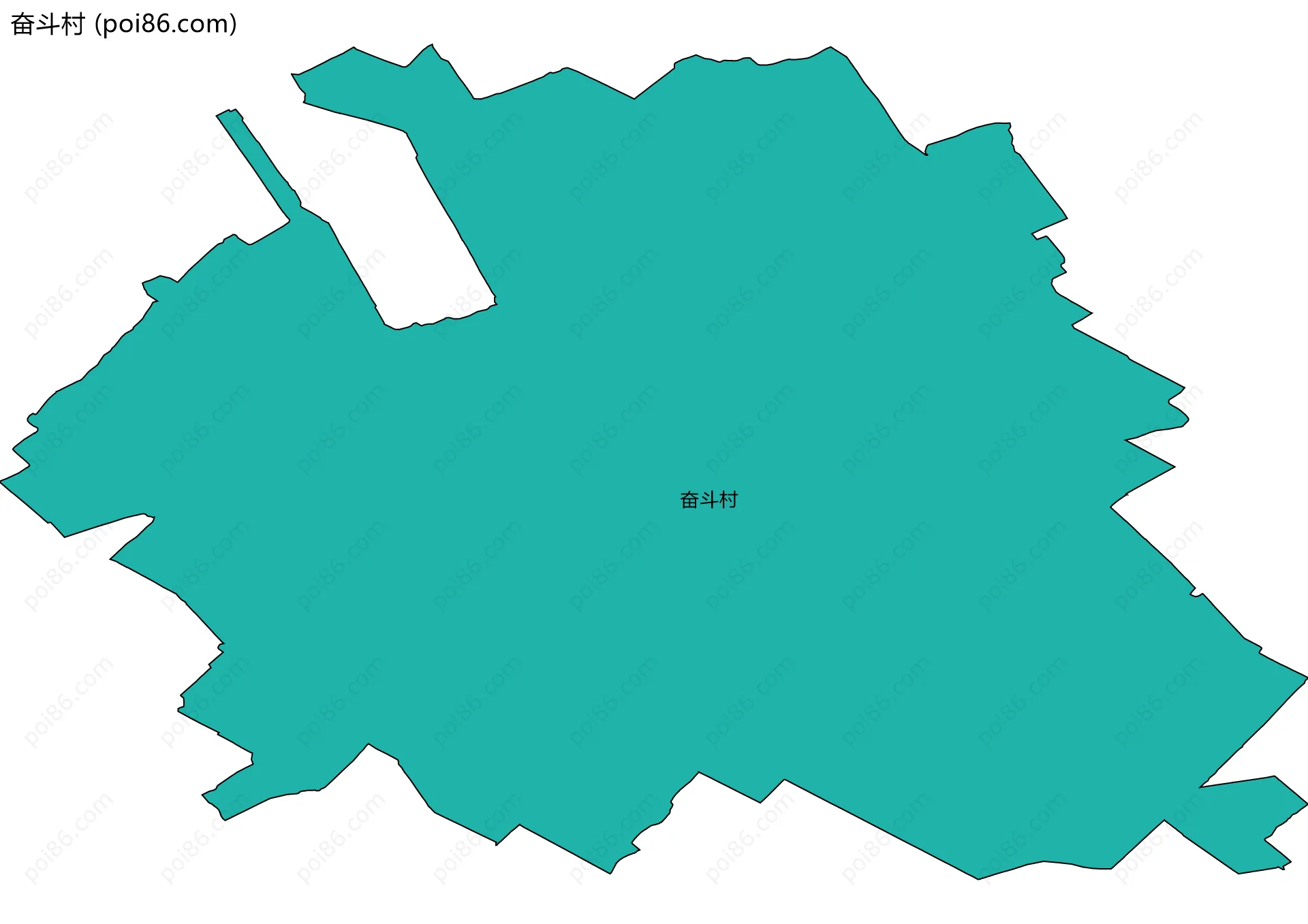 奋斗村边界地图