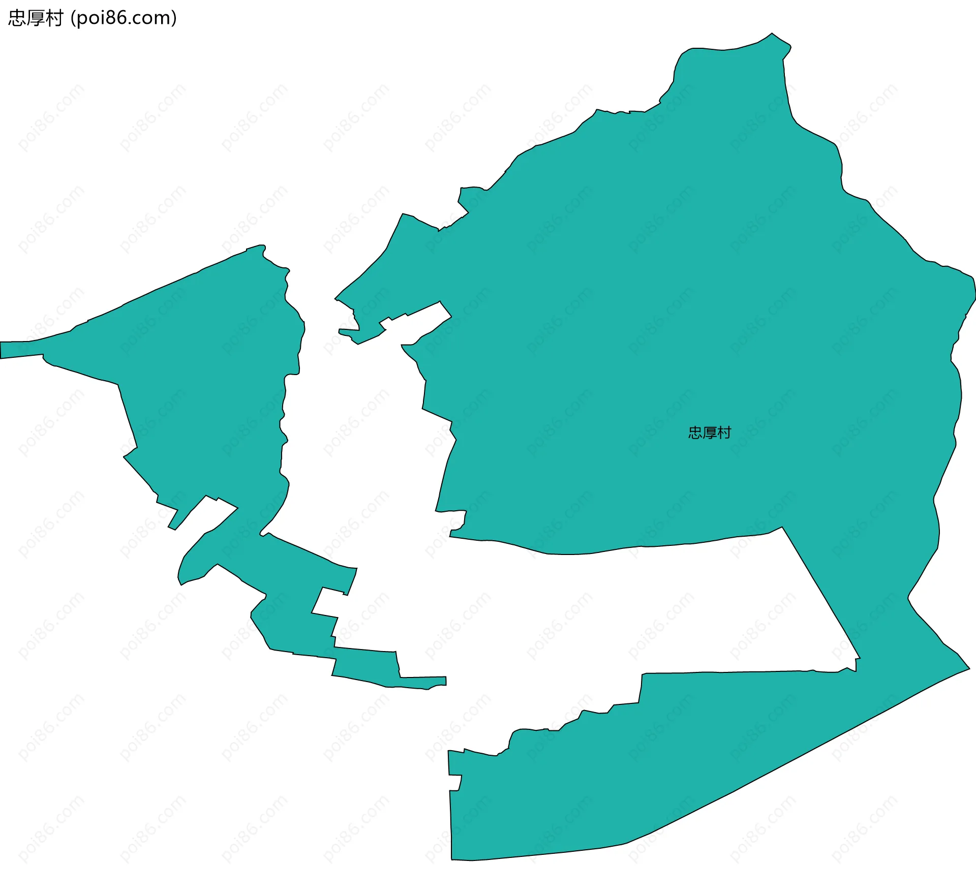 忠厚村边界地图