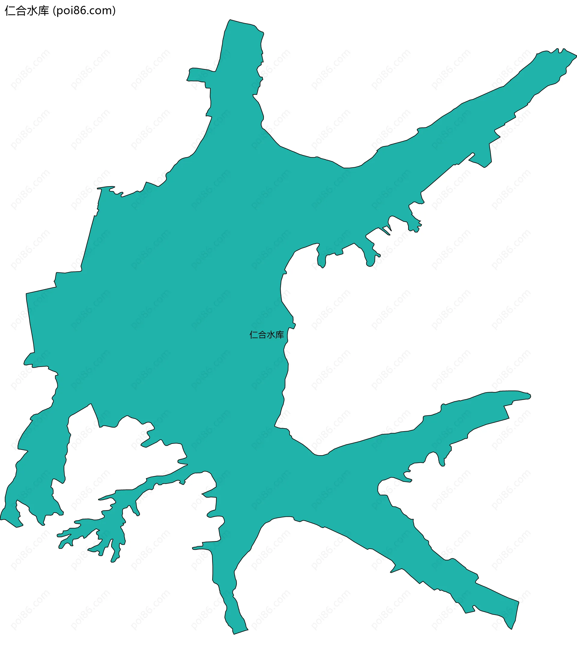 仁合水库边界地图