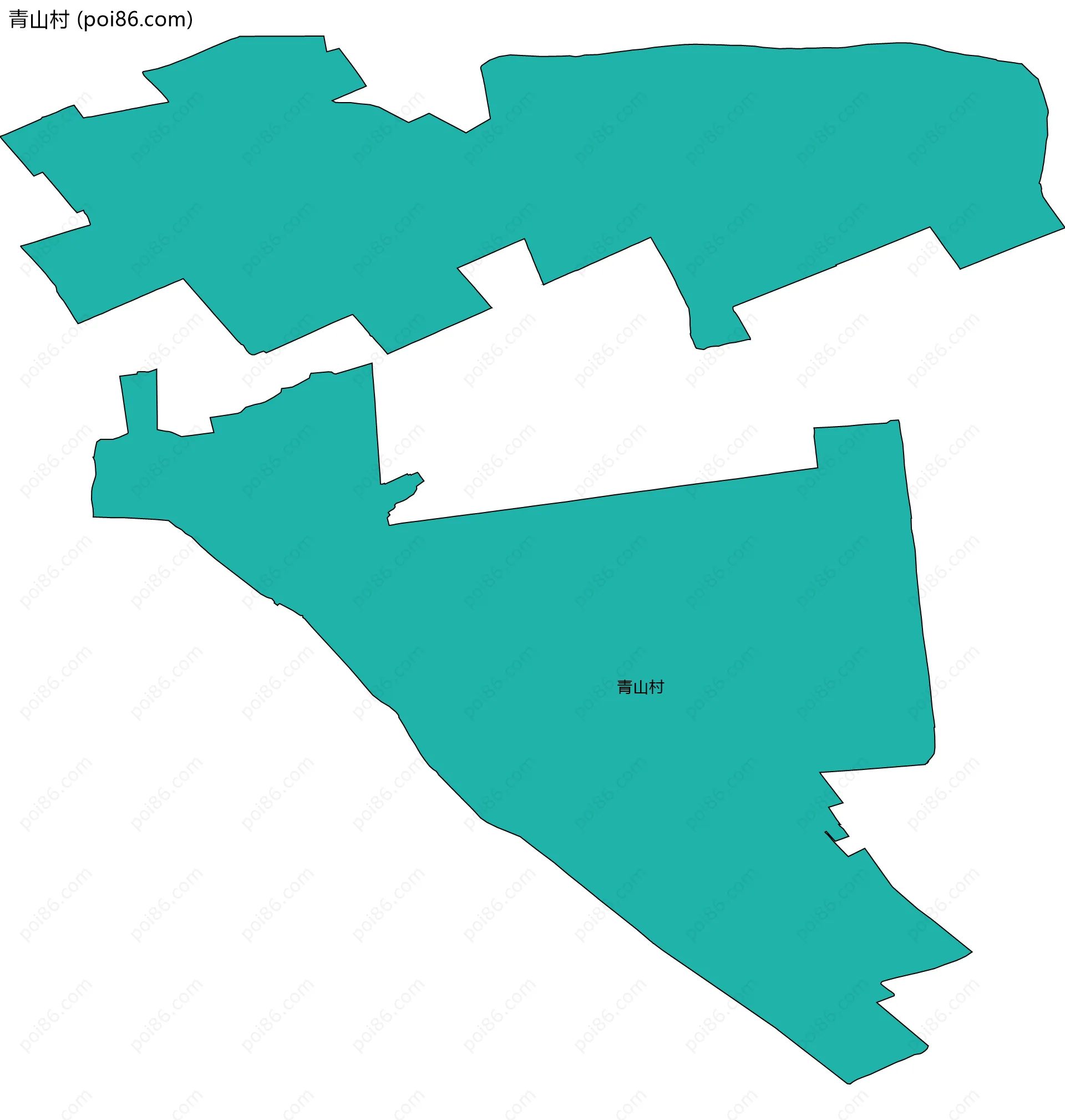 青山村边界地图