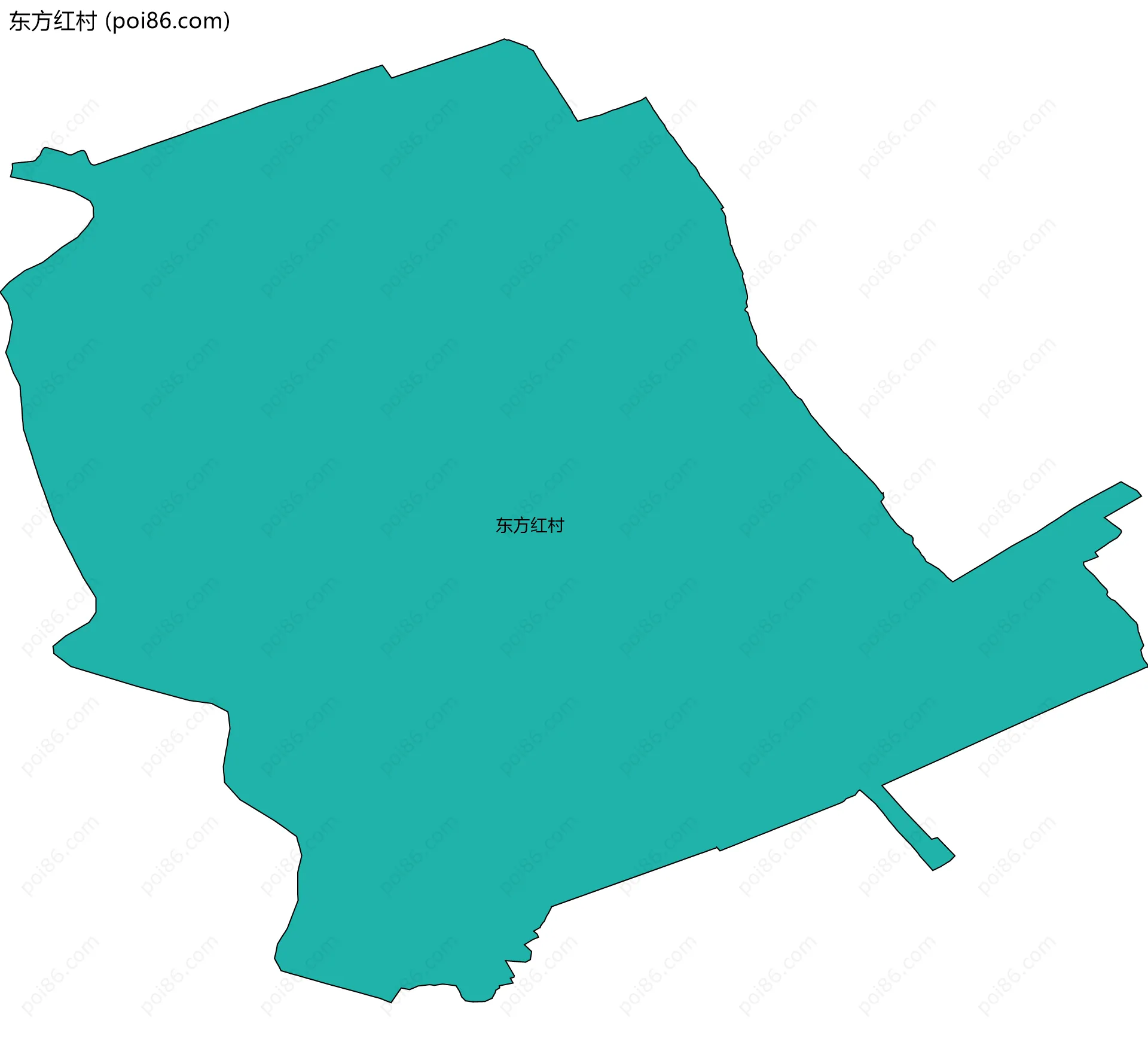 东方红村边界地图