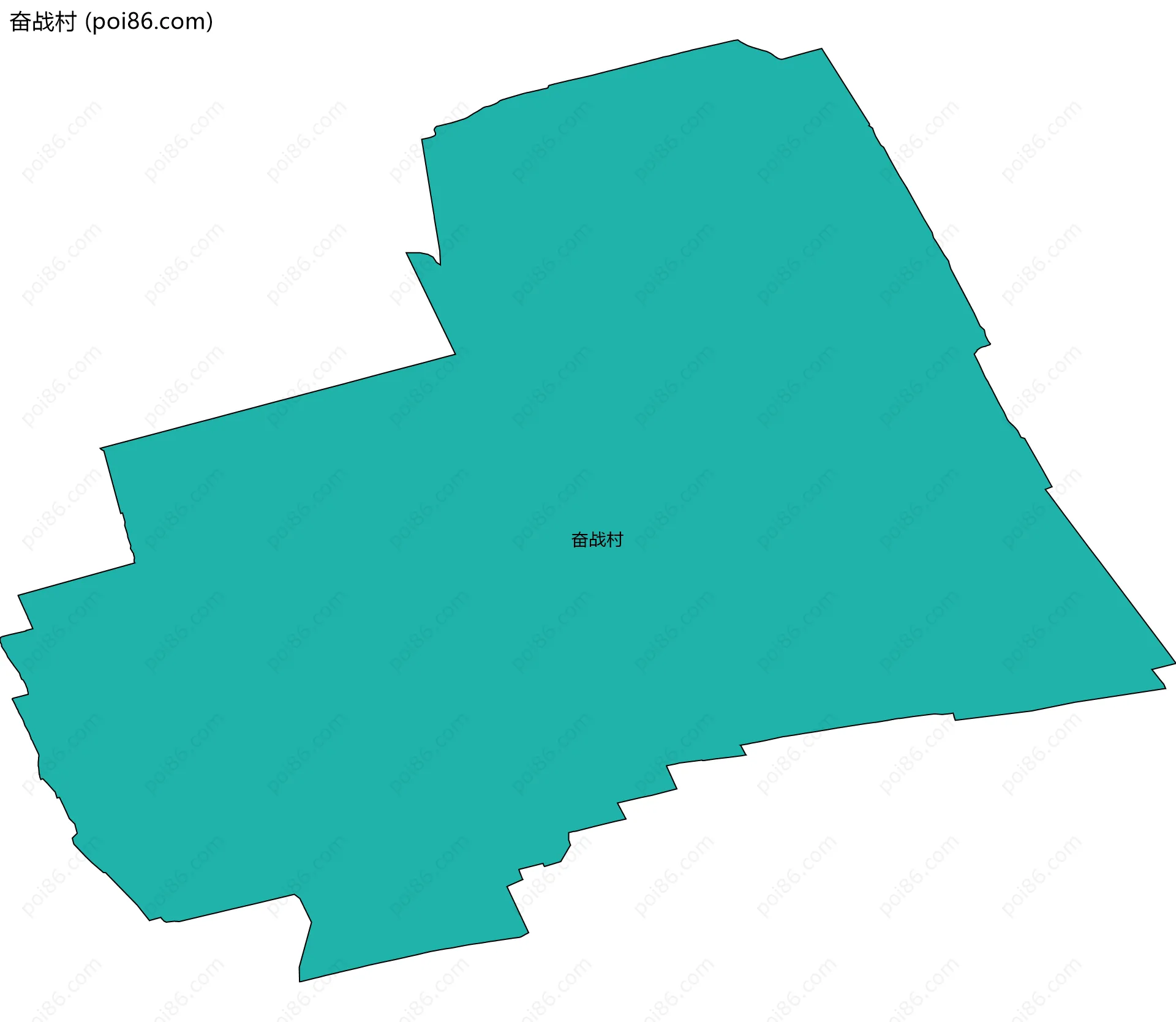 奋战村边界地图