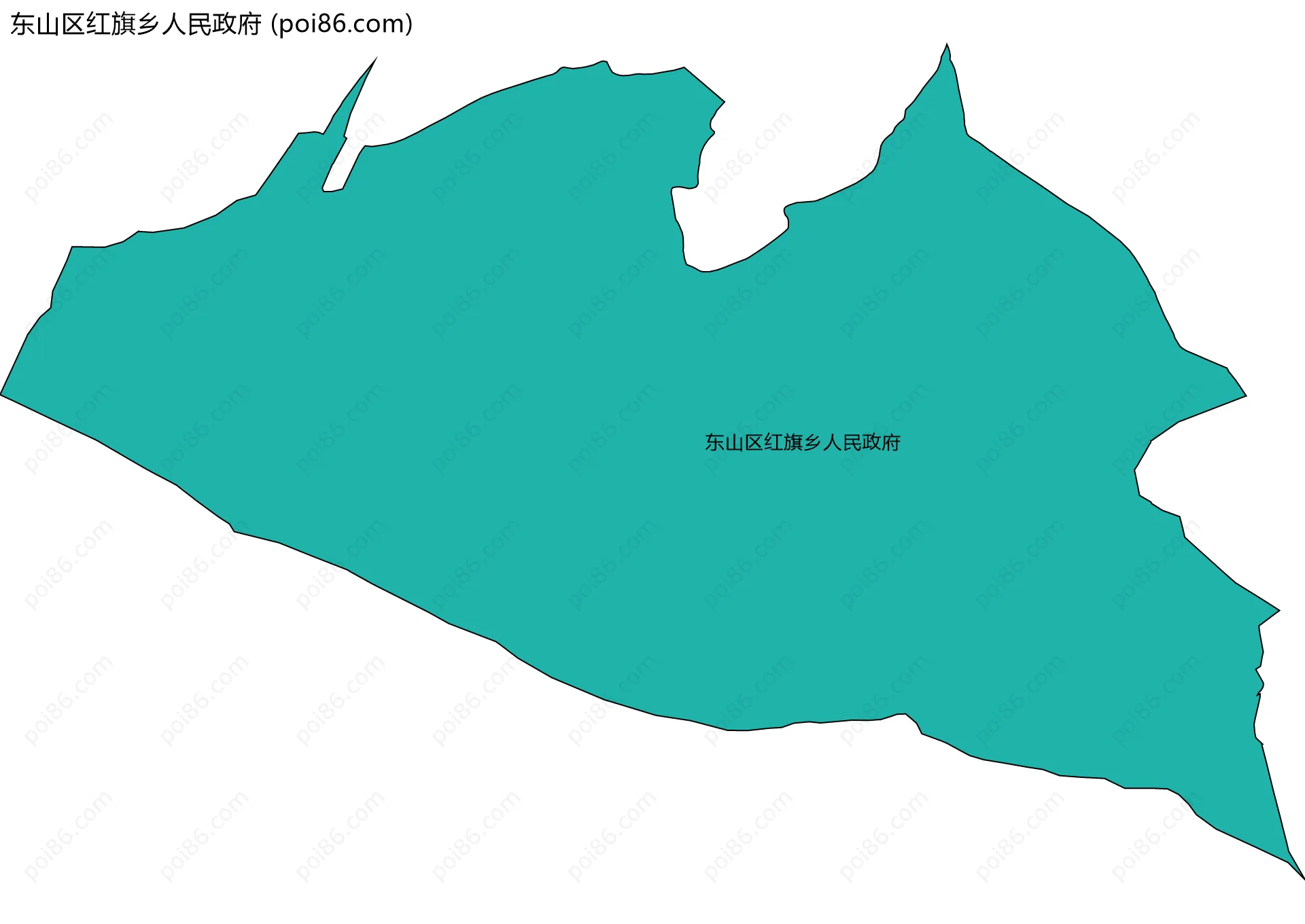 东山区红旗乡人民政府边界地图