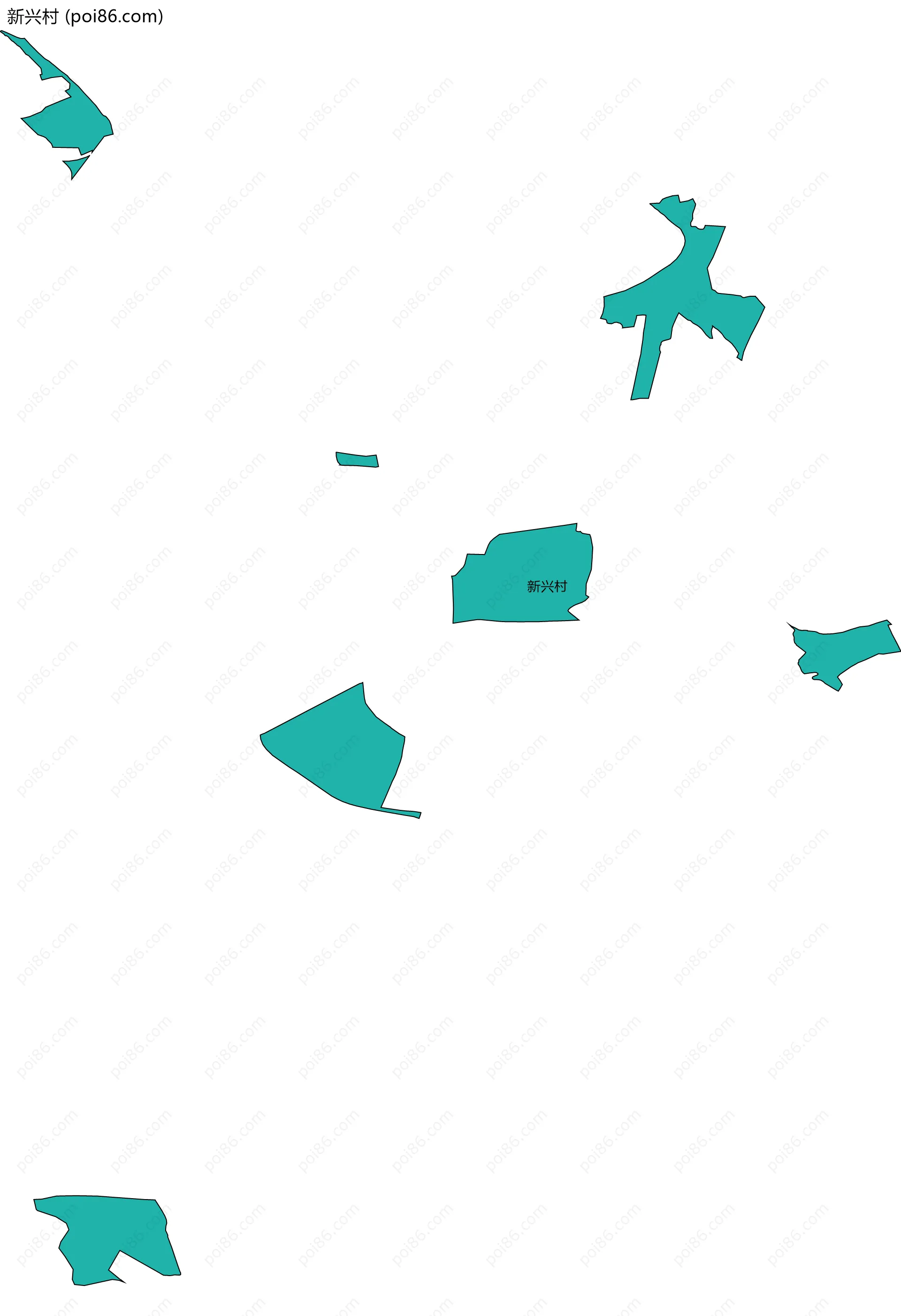 新兴村边界地图