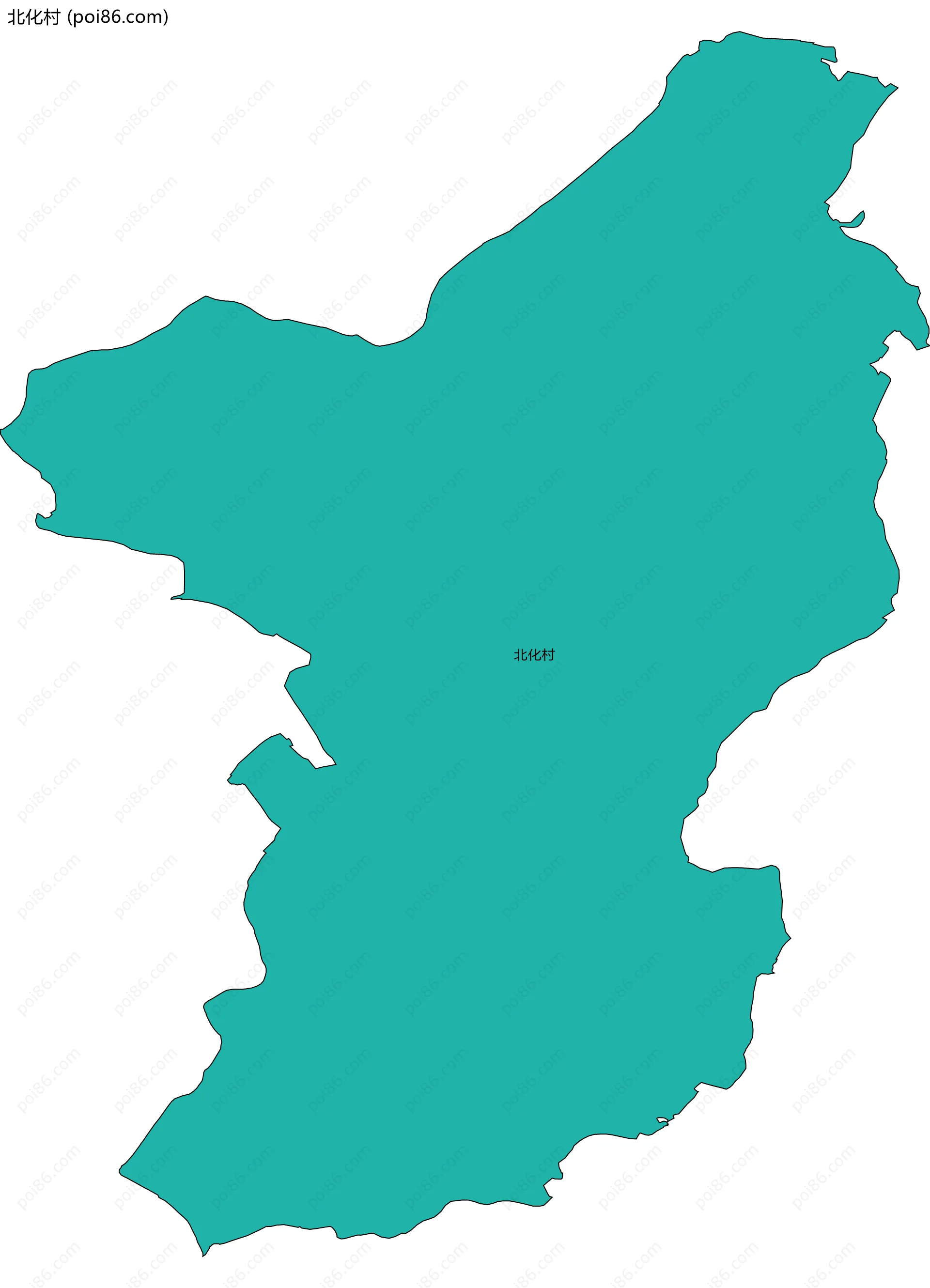 北化村边界地图