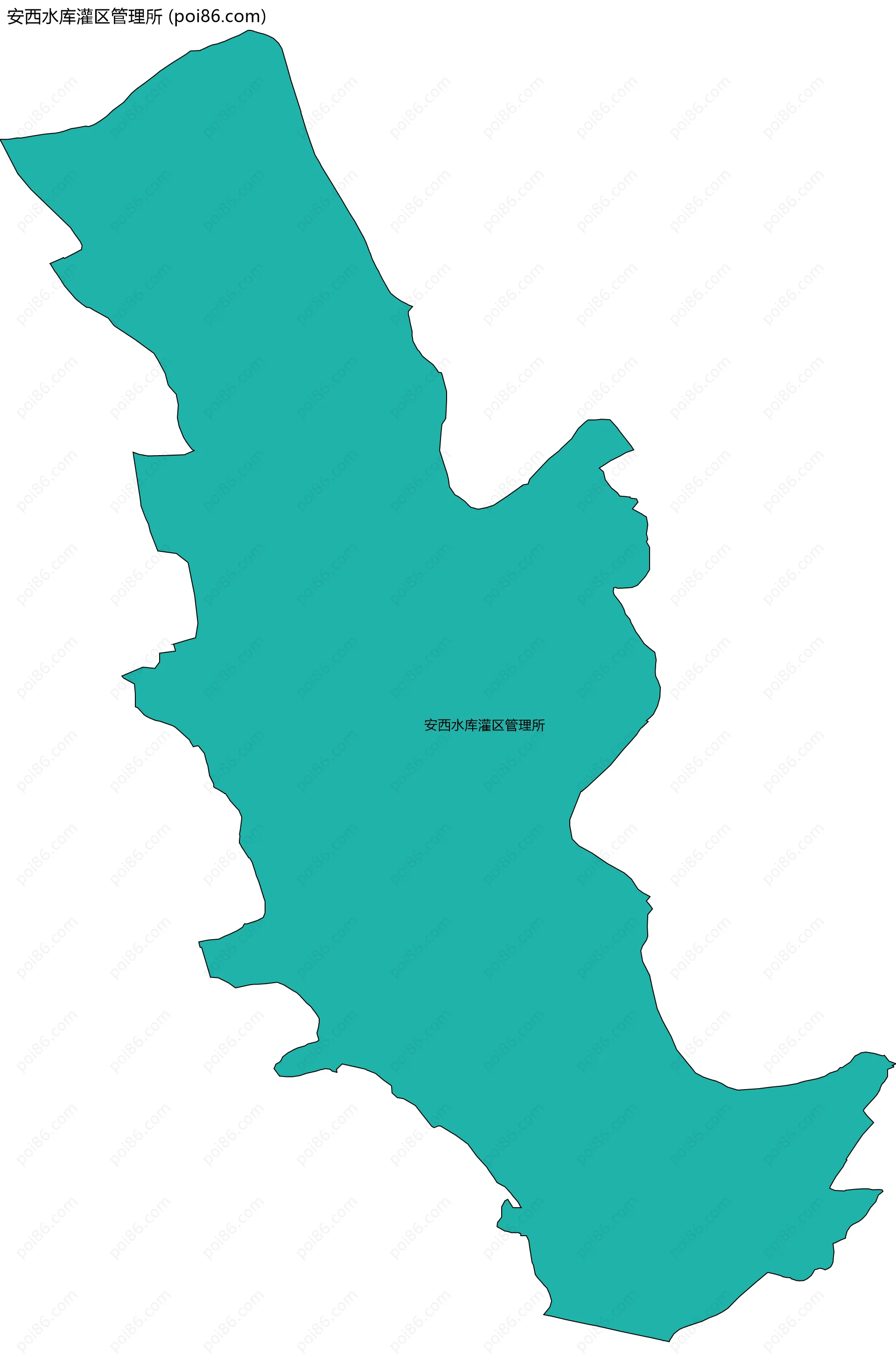 安西水库灌区管理所边界地图