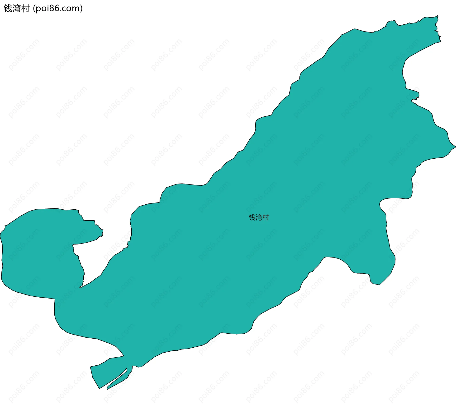 钱湾村边界地图