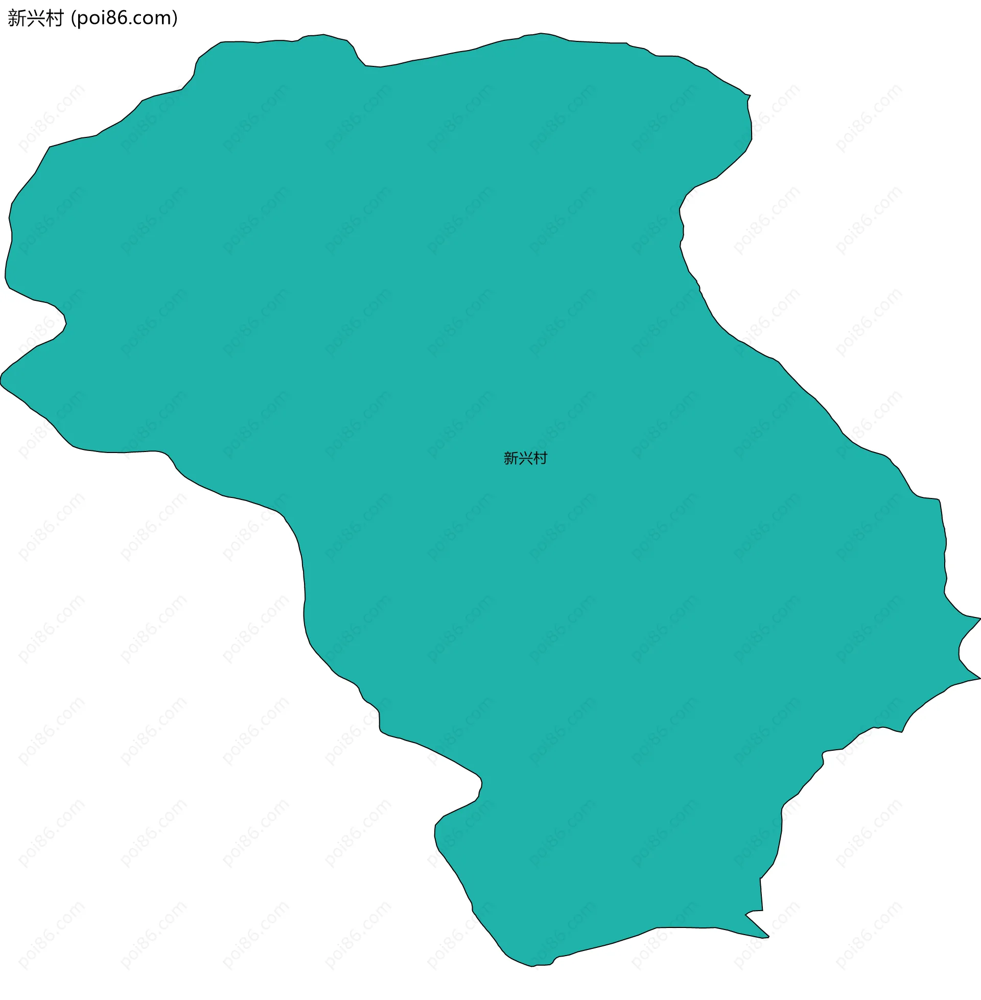 新兴村边界地图