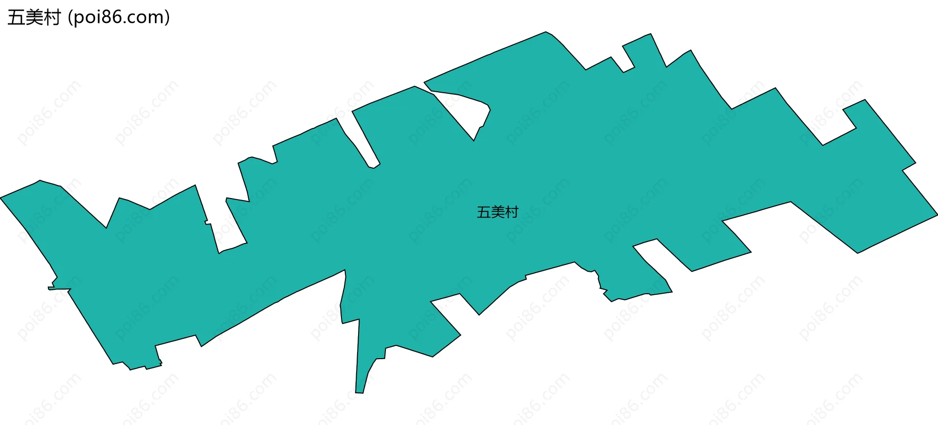 五美村边界地图