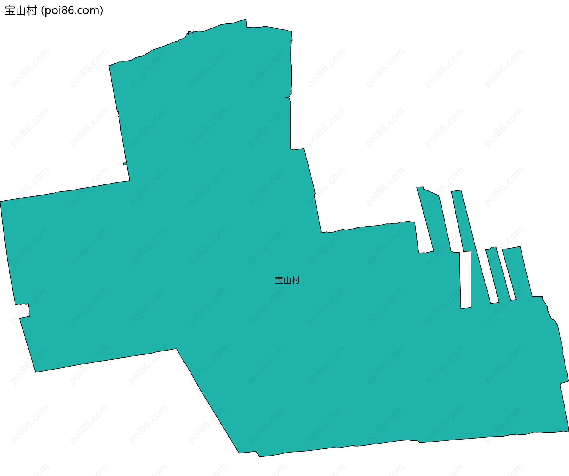宝山村边界地图