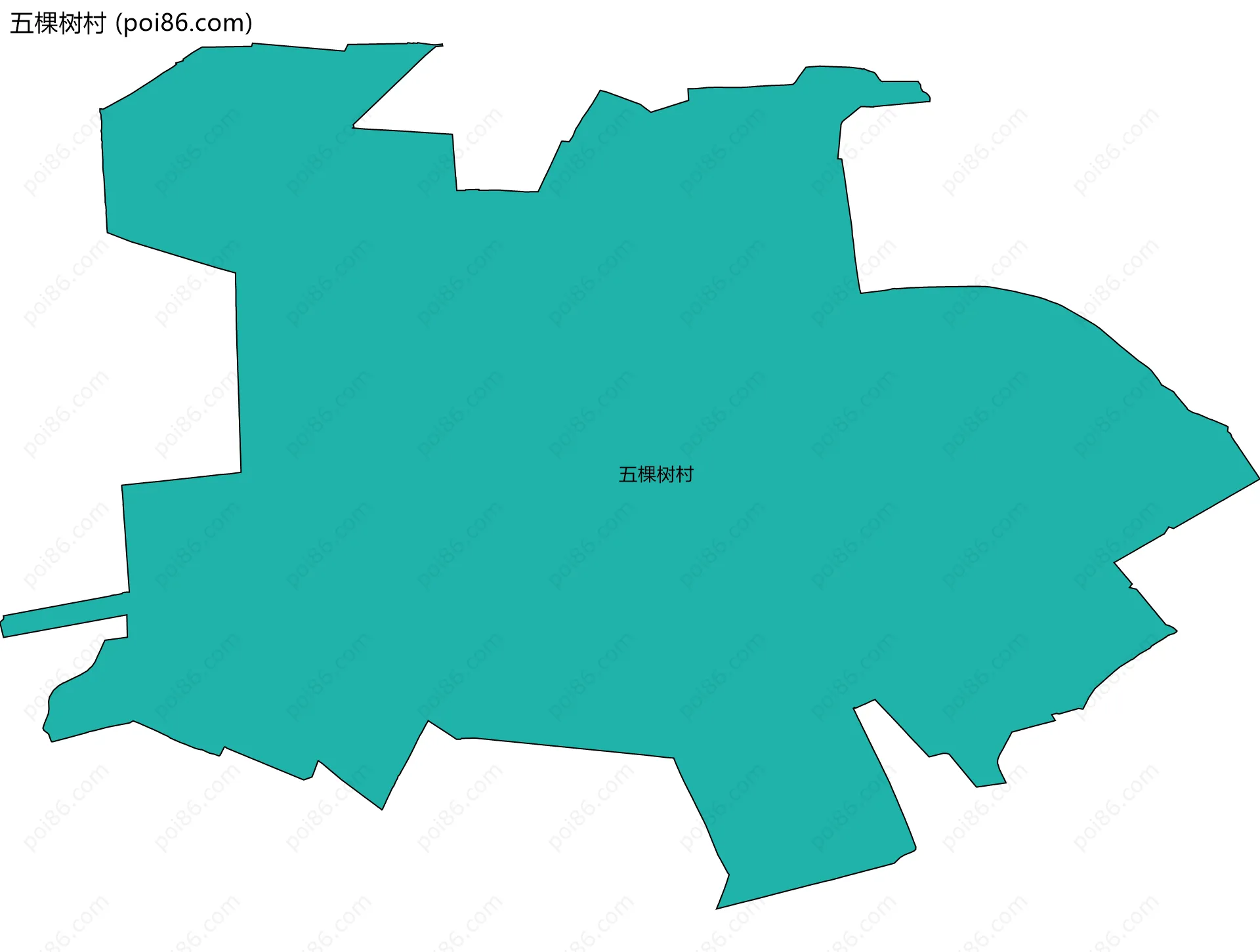 五棵树村边界地图