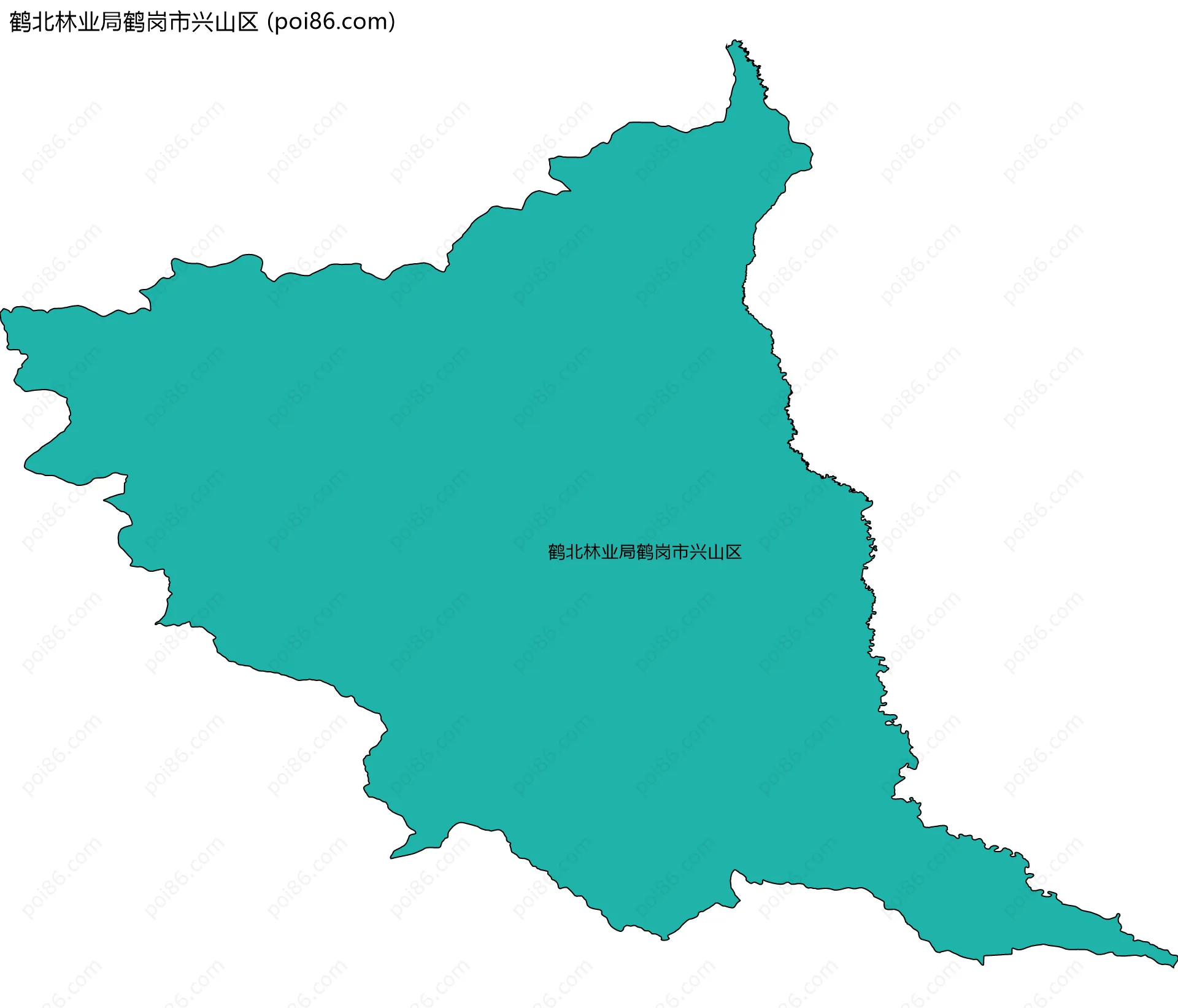 鹤北林业局鹤岗市兴山区边界地图