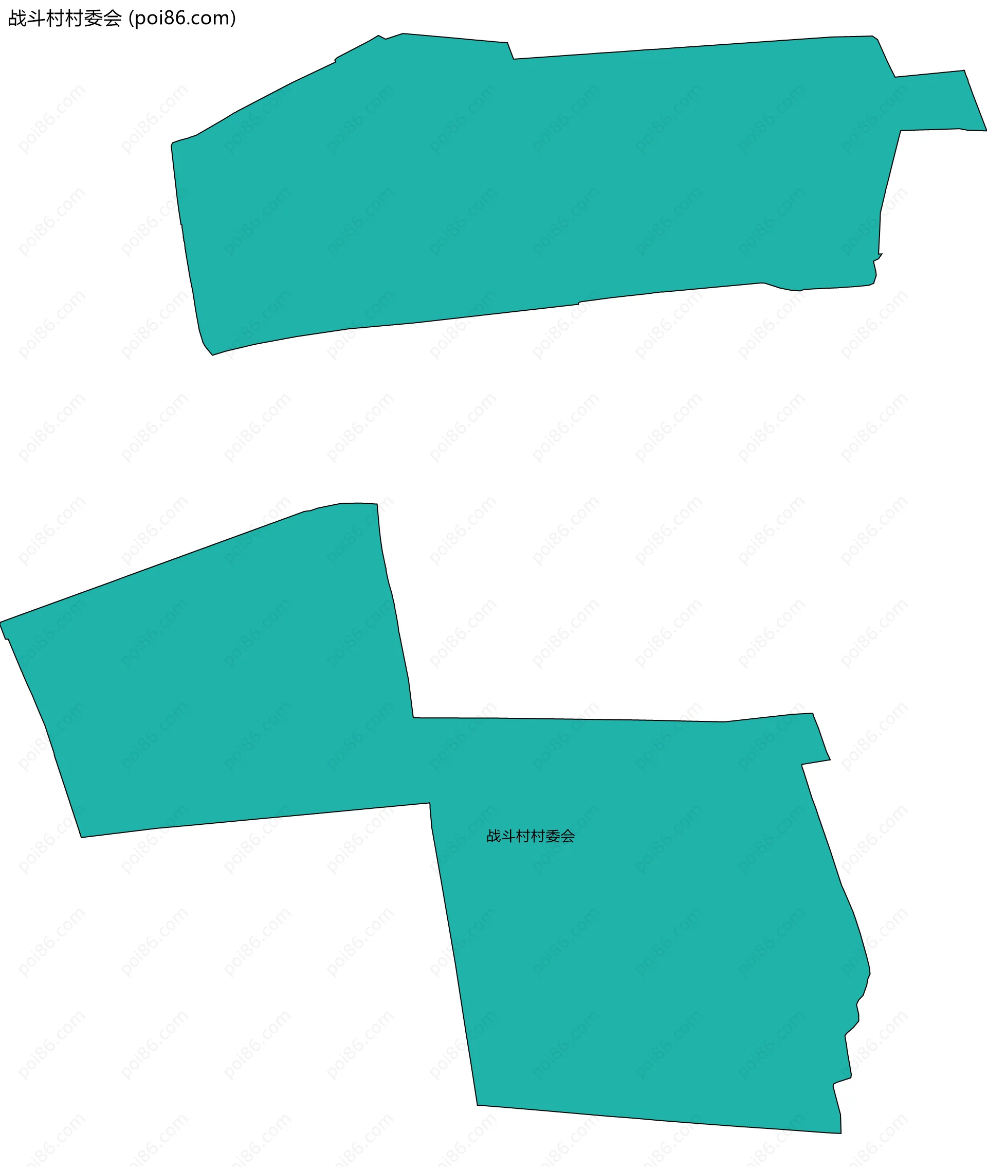 战斗村村委会边界地图