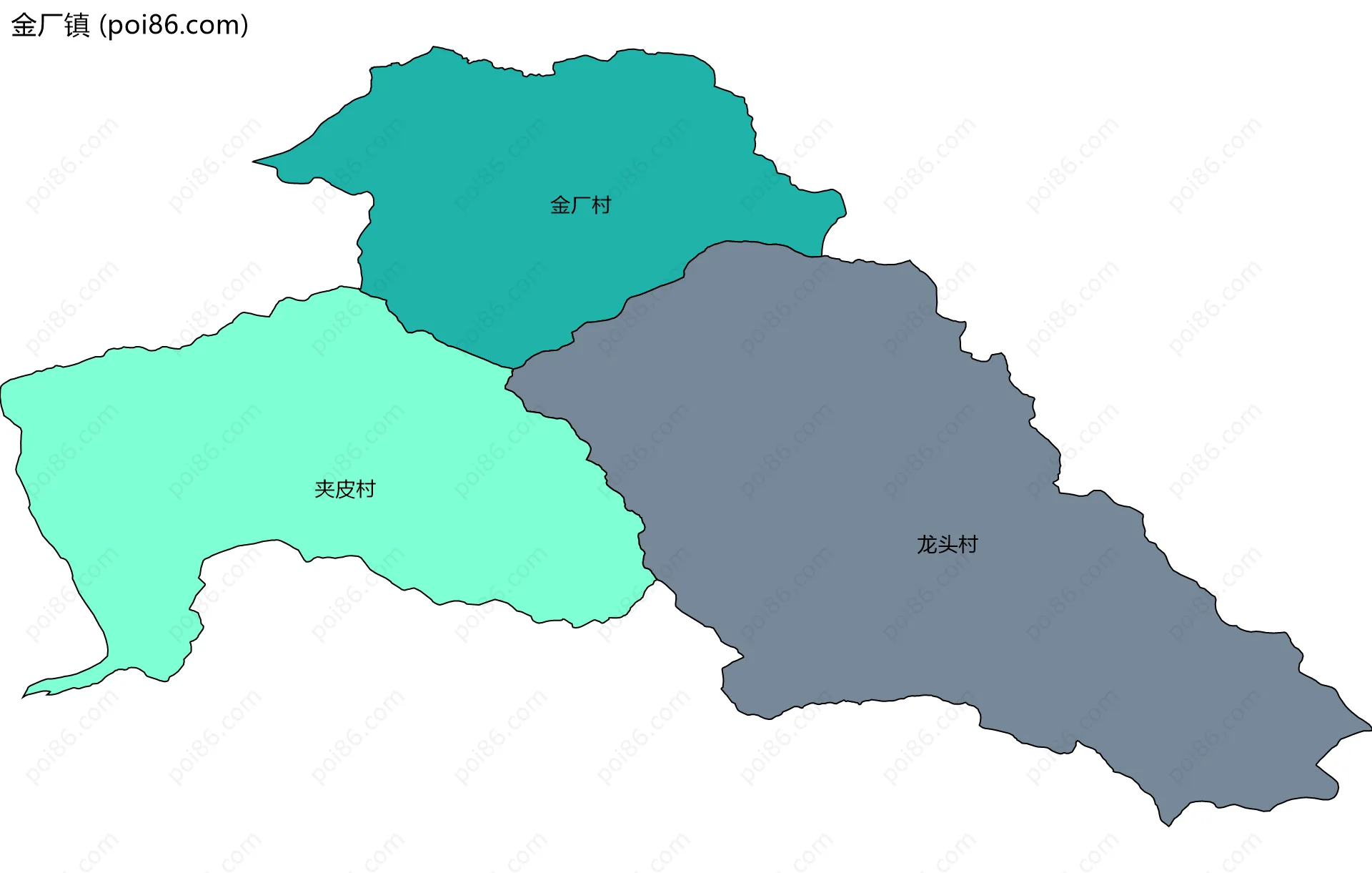 金厂镇边界地图(五级行政区划)