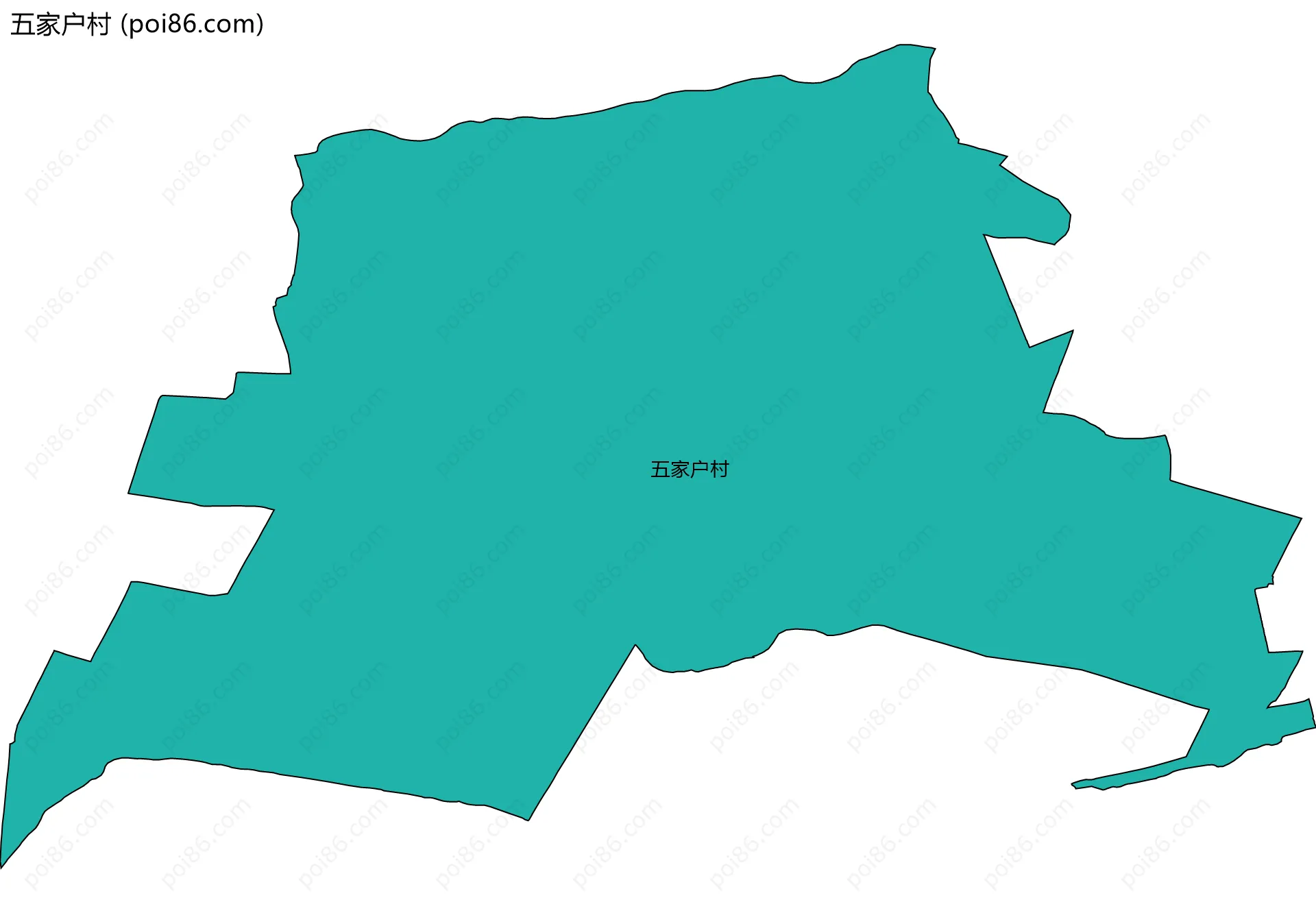 五家户村边界地图